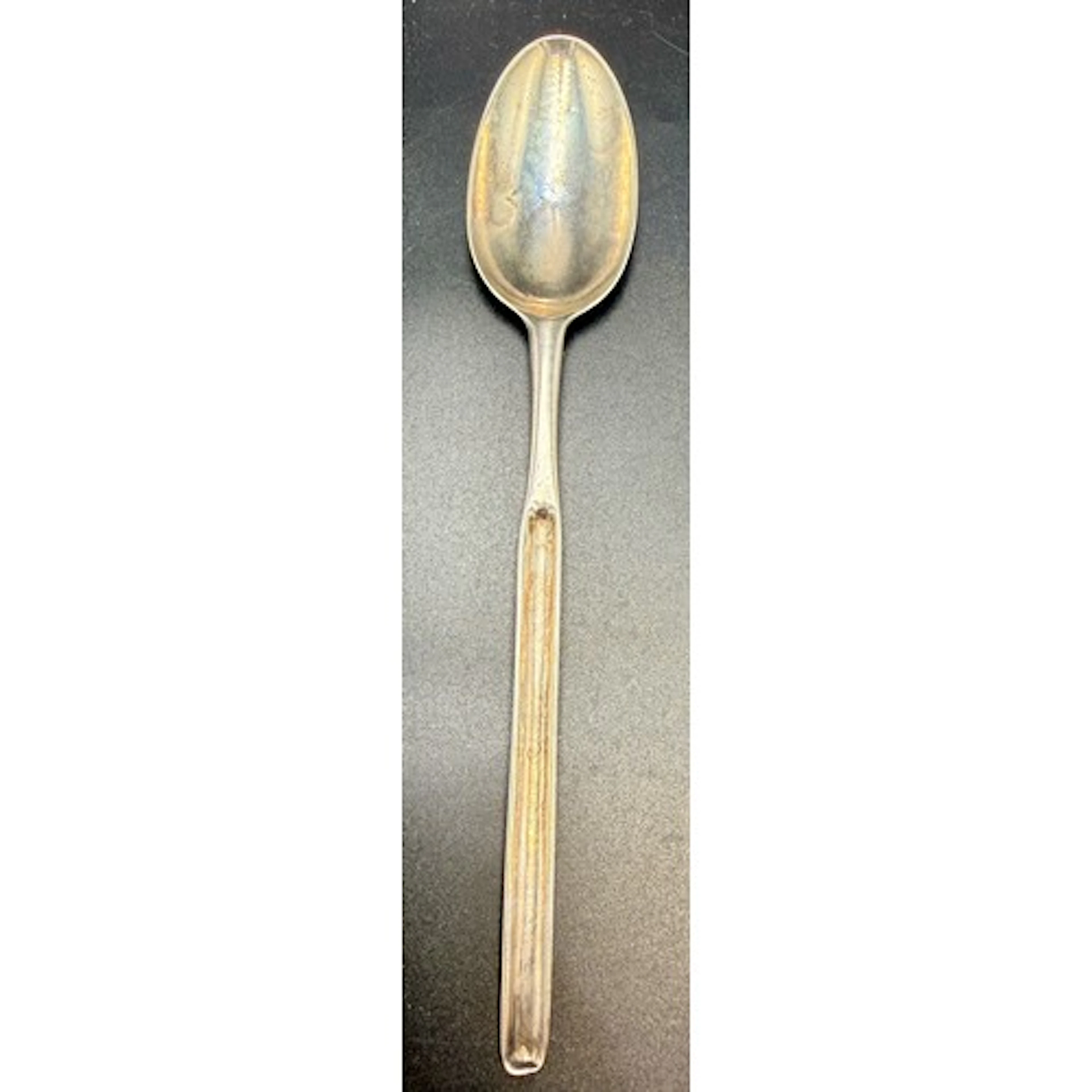 Silver spoon with marrow scoop stem. London 1744, 22.5cm l. ...