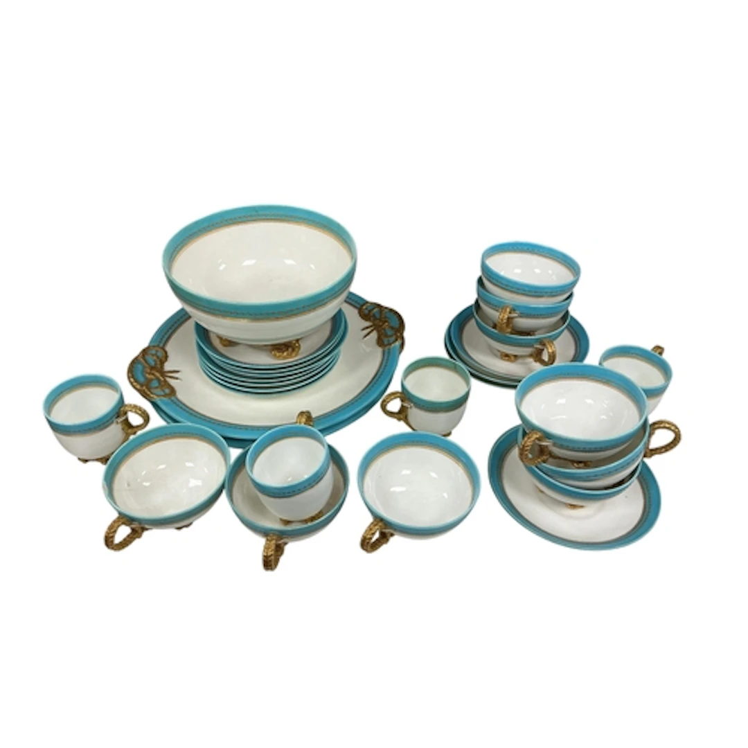 A Brown Westhead Moore rope twist handled part tea and coffe...