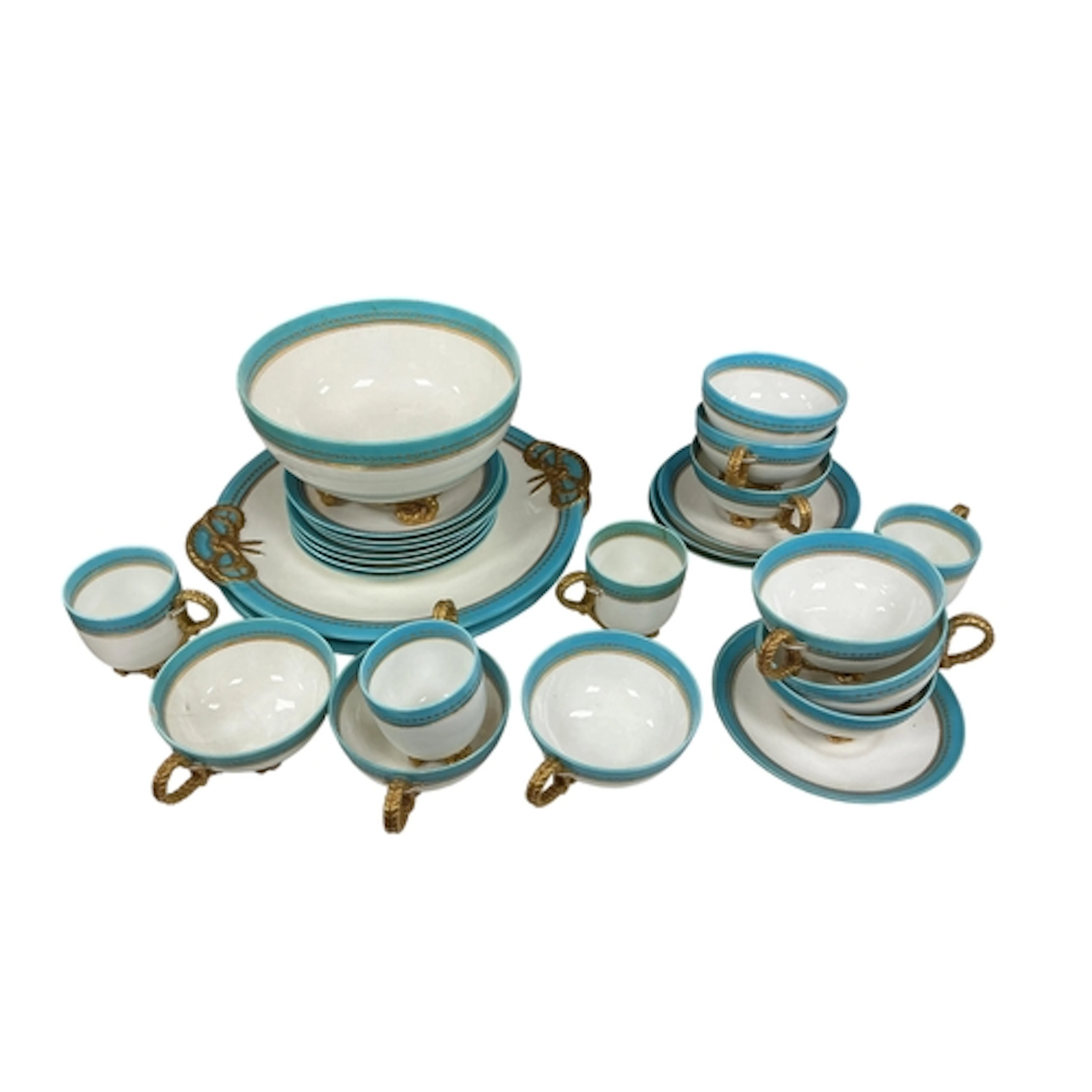 A Brown Westhead Moore rope twist handled part tea and coffe...