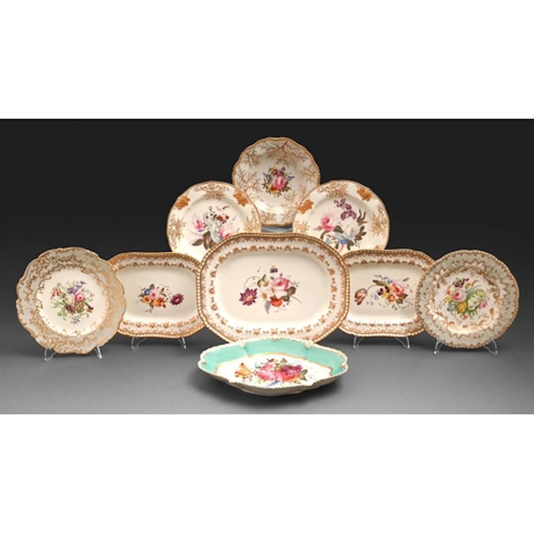 A Flight, Barr & Barr deep plate, c1810, painted with a ...