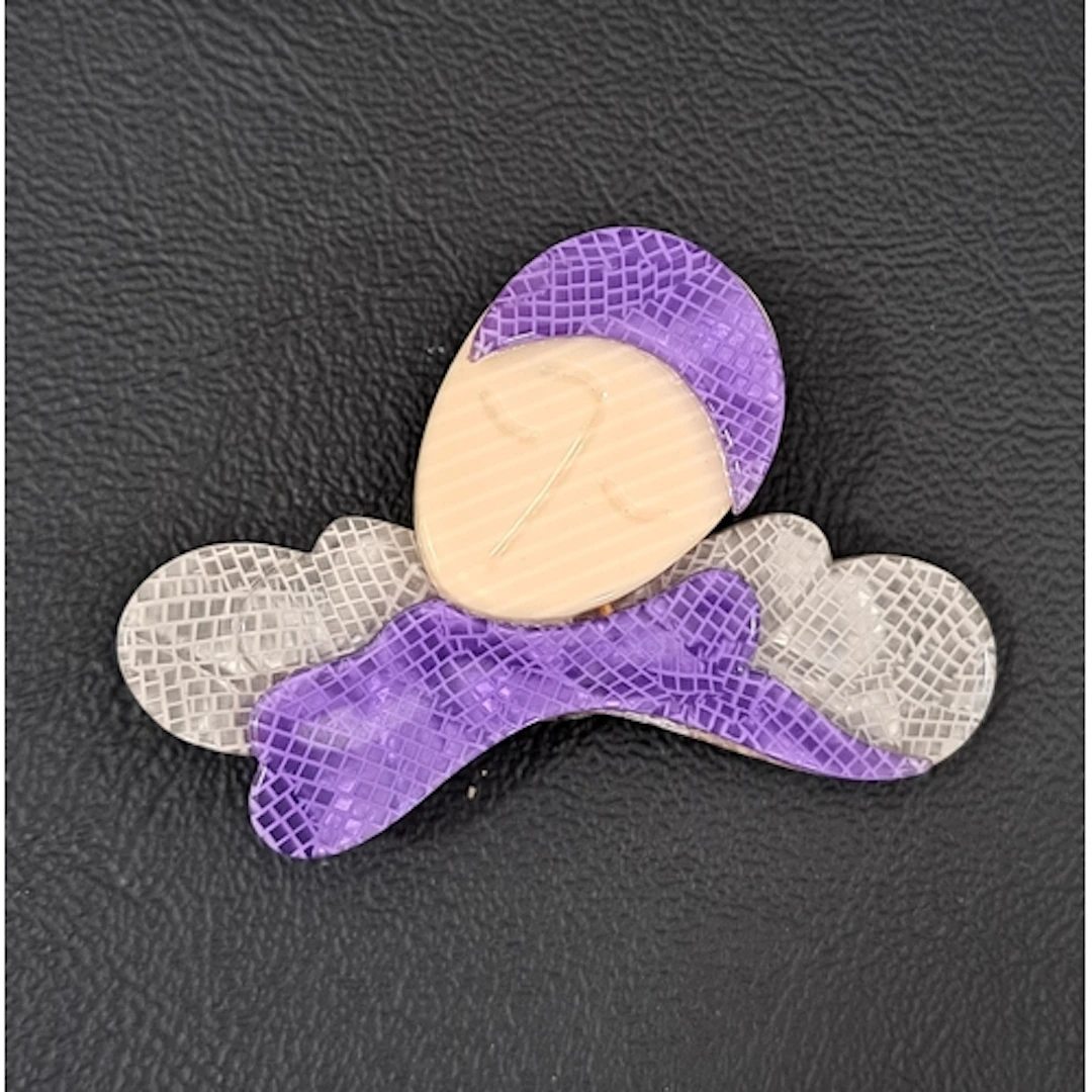 LEA STEIN COLUMBINE FLAPPER GIRL BROOCH with purple lace eff...
