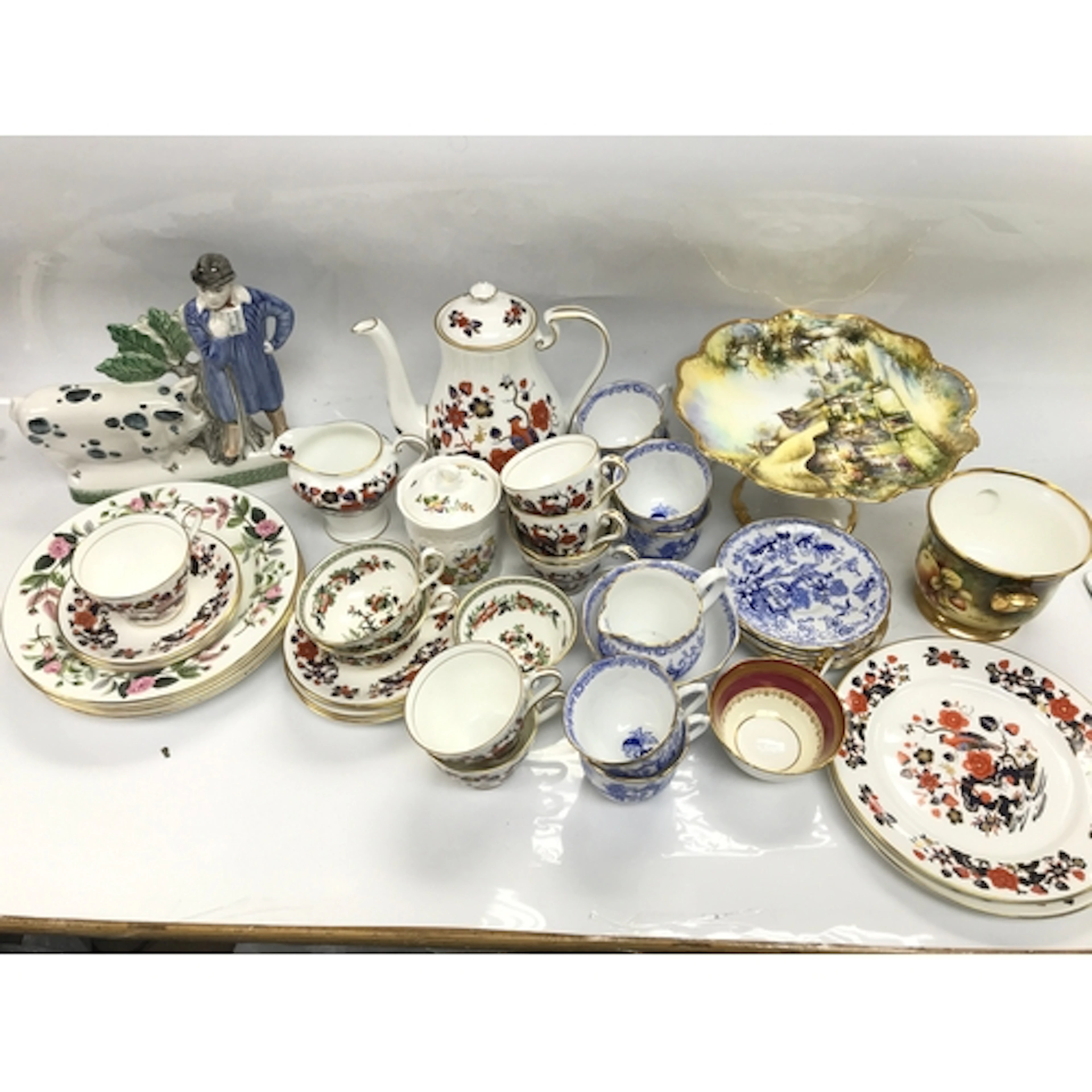 A Collection of ceramics including Ansley, Wedgwood, Rye pot...