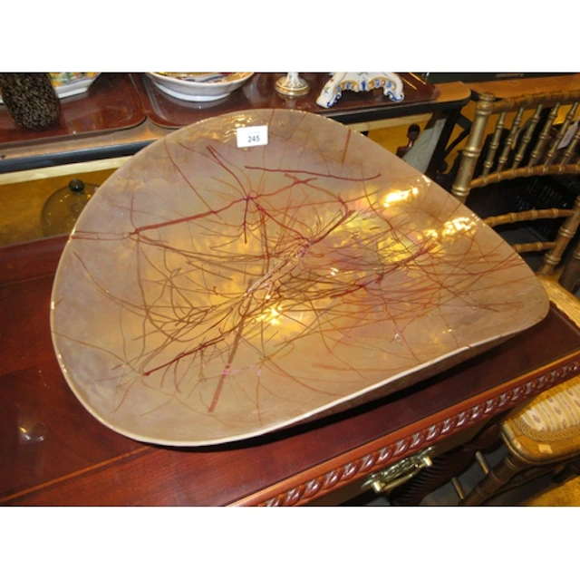 Iridescent Glass Dish, 48x35cm