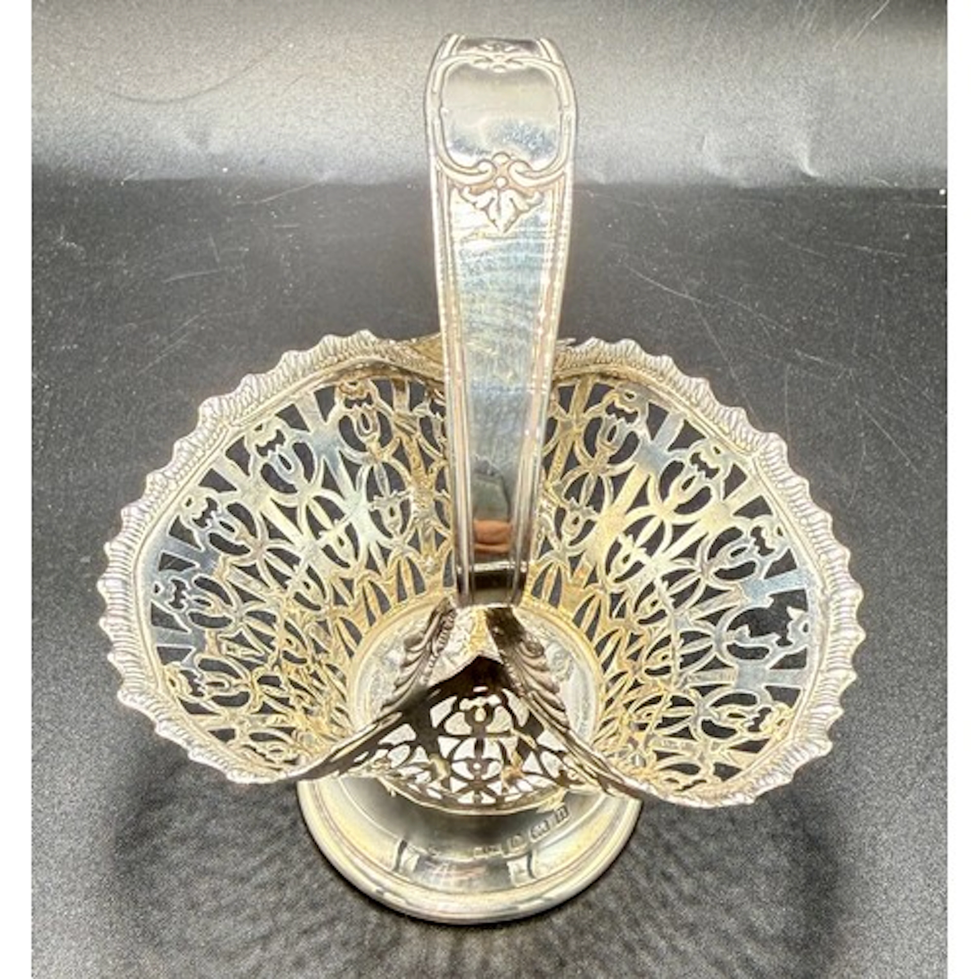 Hallmarked silver basket, Birmingham 1912, maker Henry Mathe...
