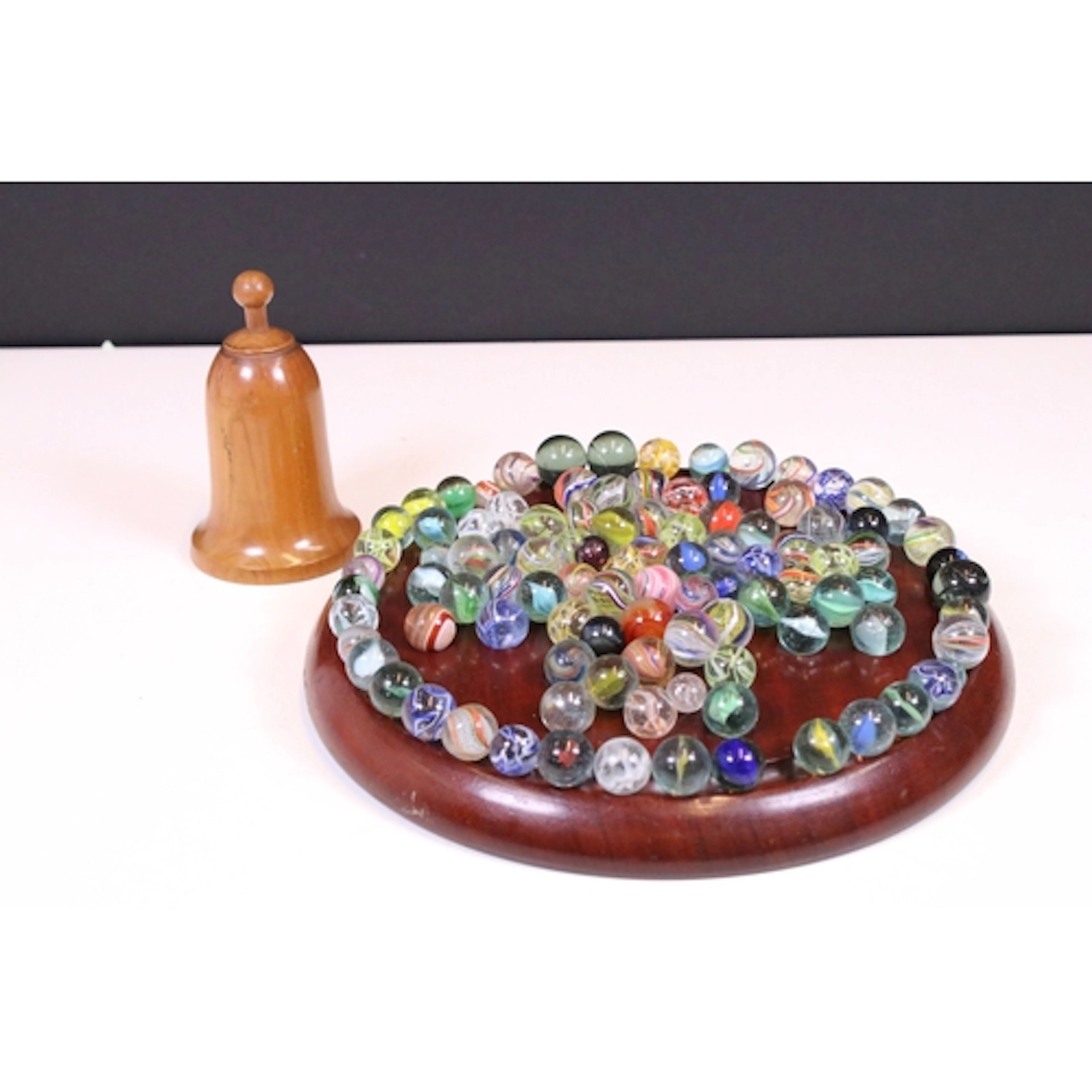 20th century marble solitaire game to comprise mahogany boar...