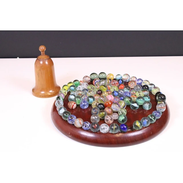 20th century marble solitaire game to comprise mahogany boar...