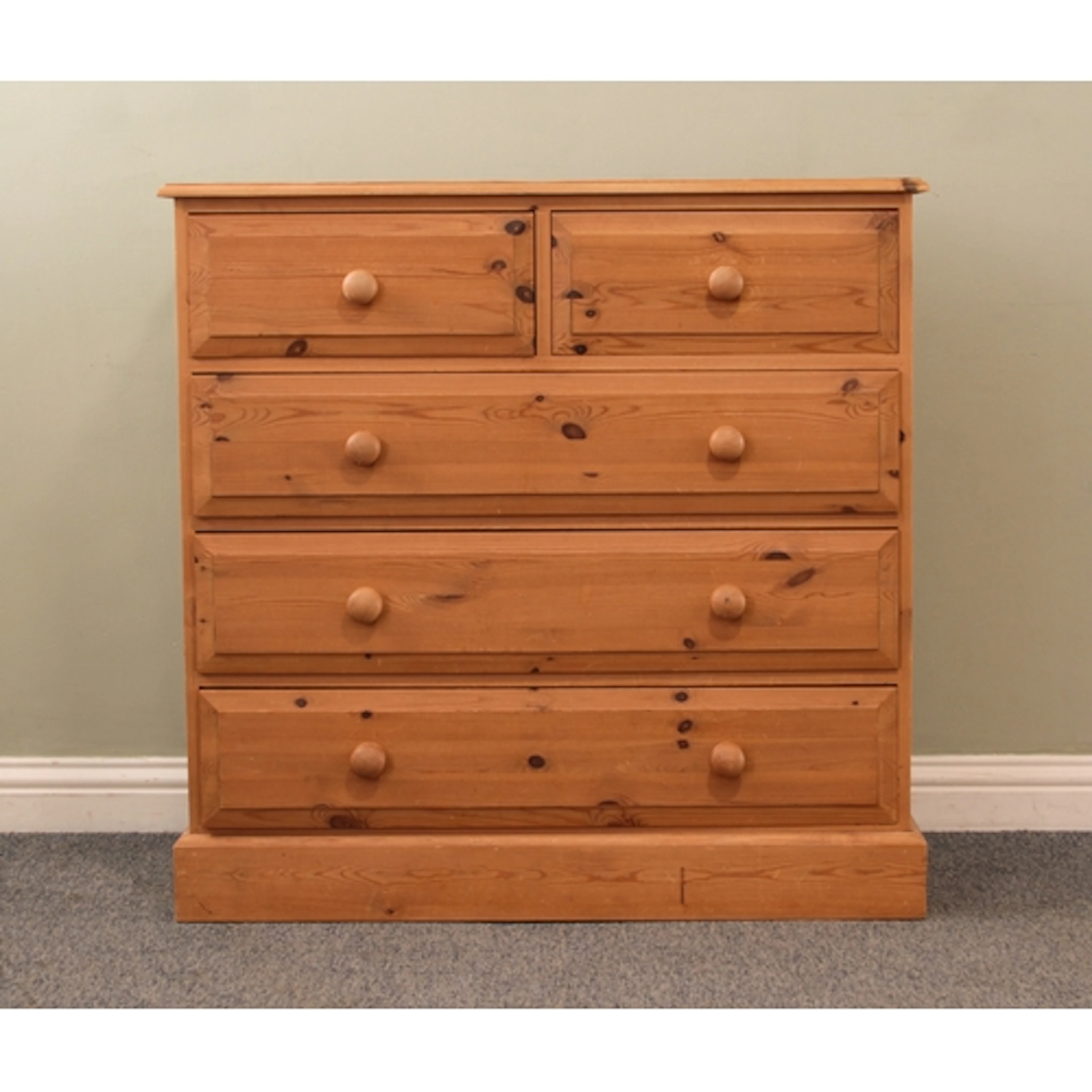 A modern Victorian-style pine chest of drawers - with two sh...