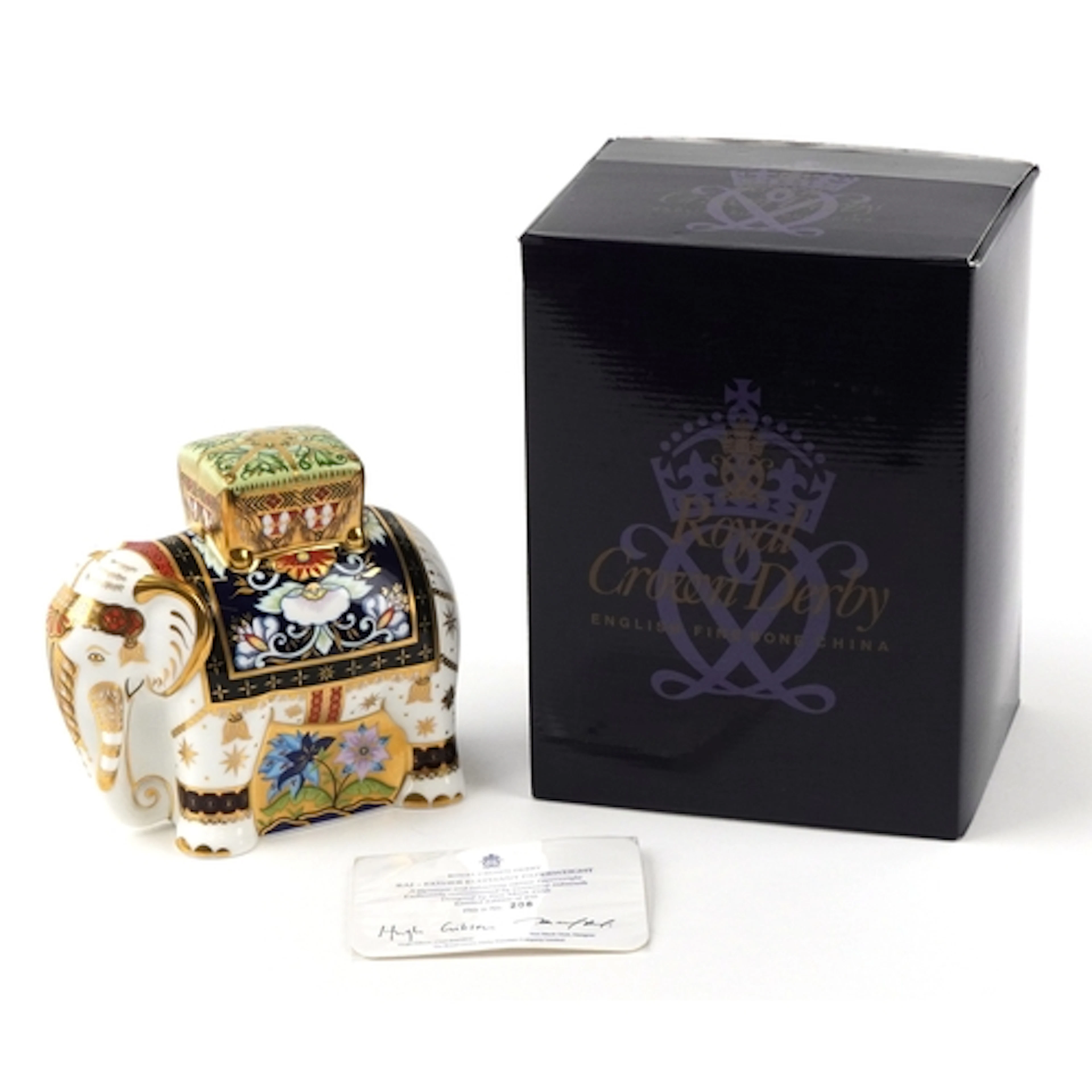 Royal Crown Derby Raj - Father Elephant paperweight, limited...