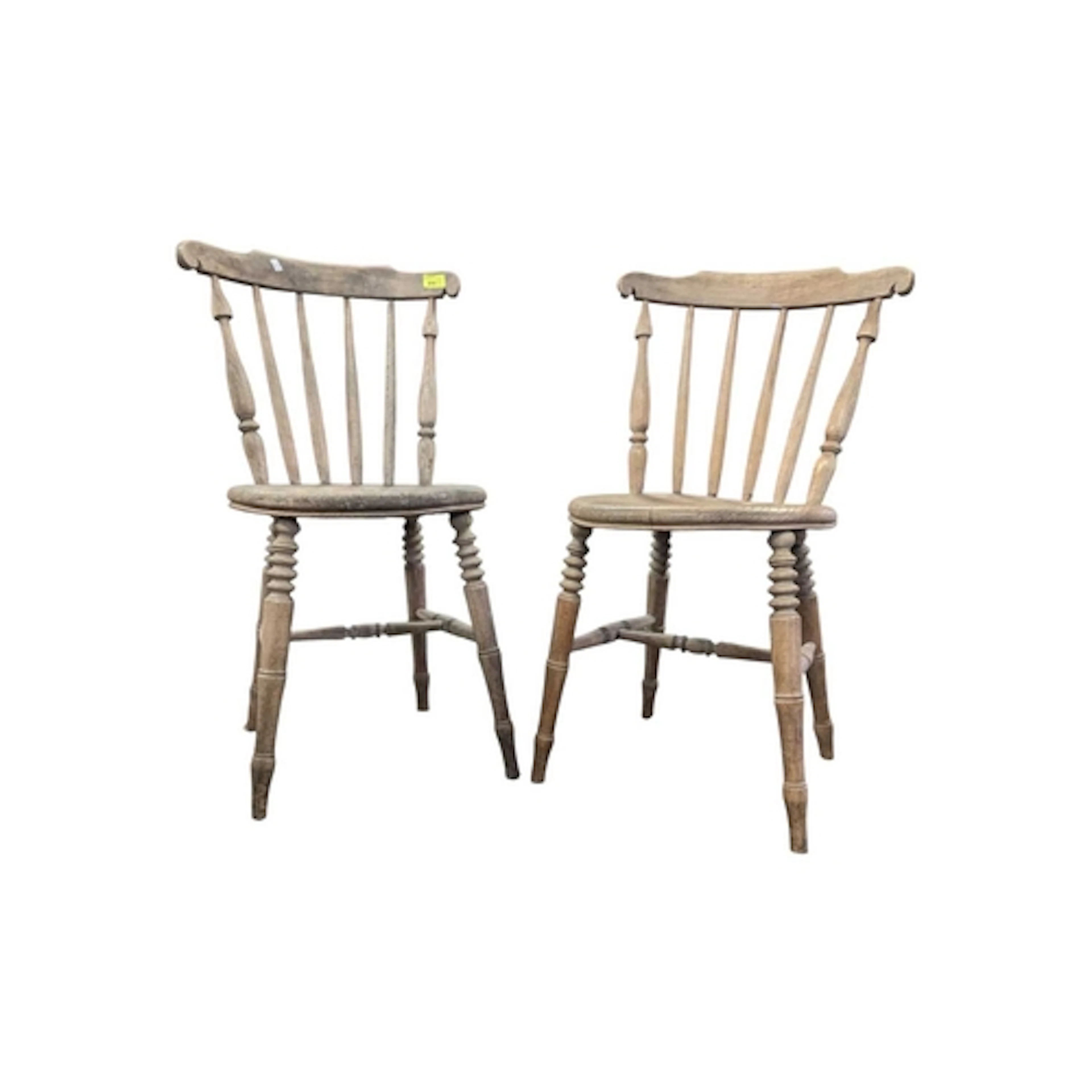 A pair of 19th century Victorian beech penny chairs. Each ch...