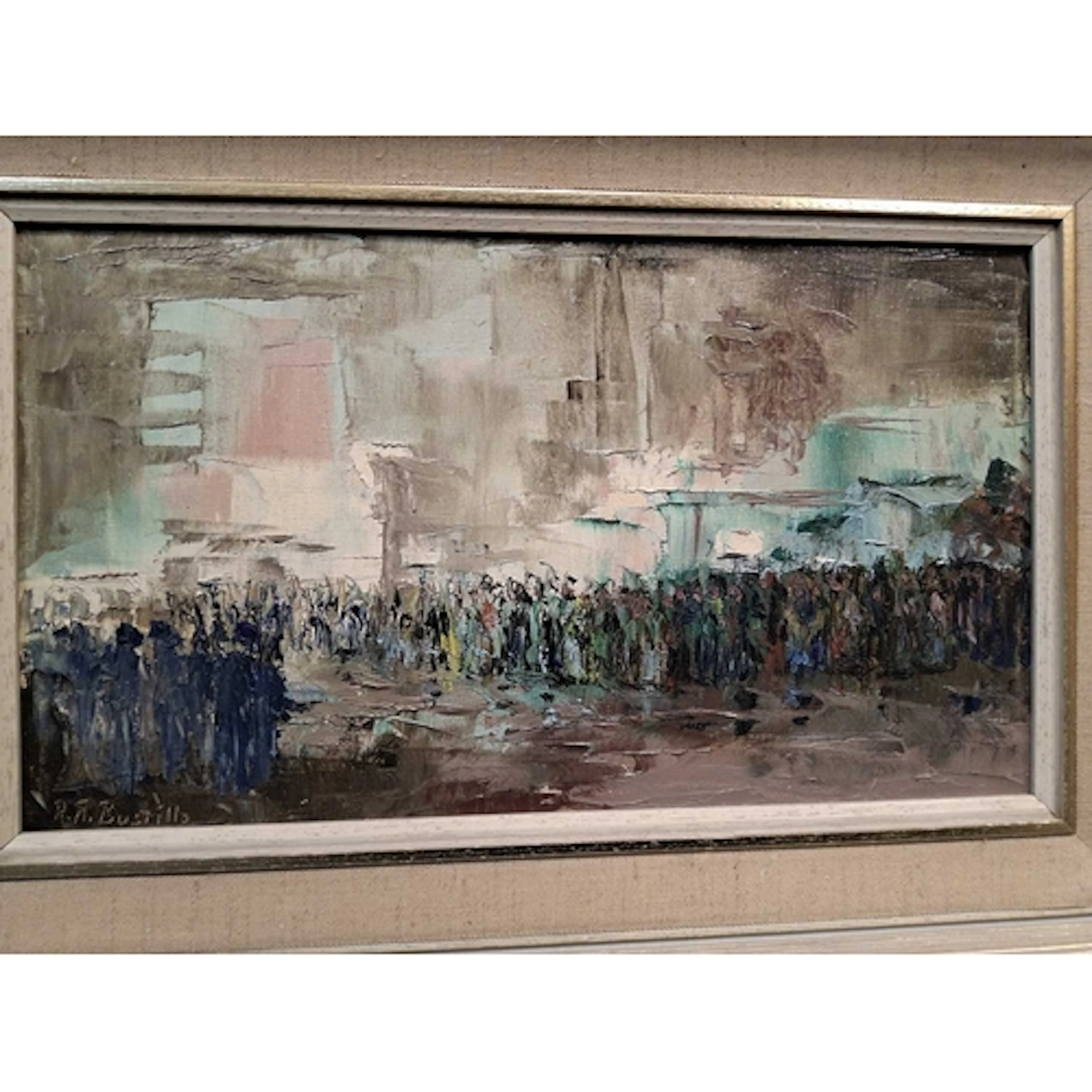 R. A. BUSTILLO (20TH CENTURY) 'STUDENT REVOLT', a group of s...