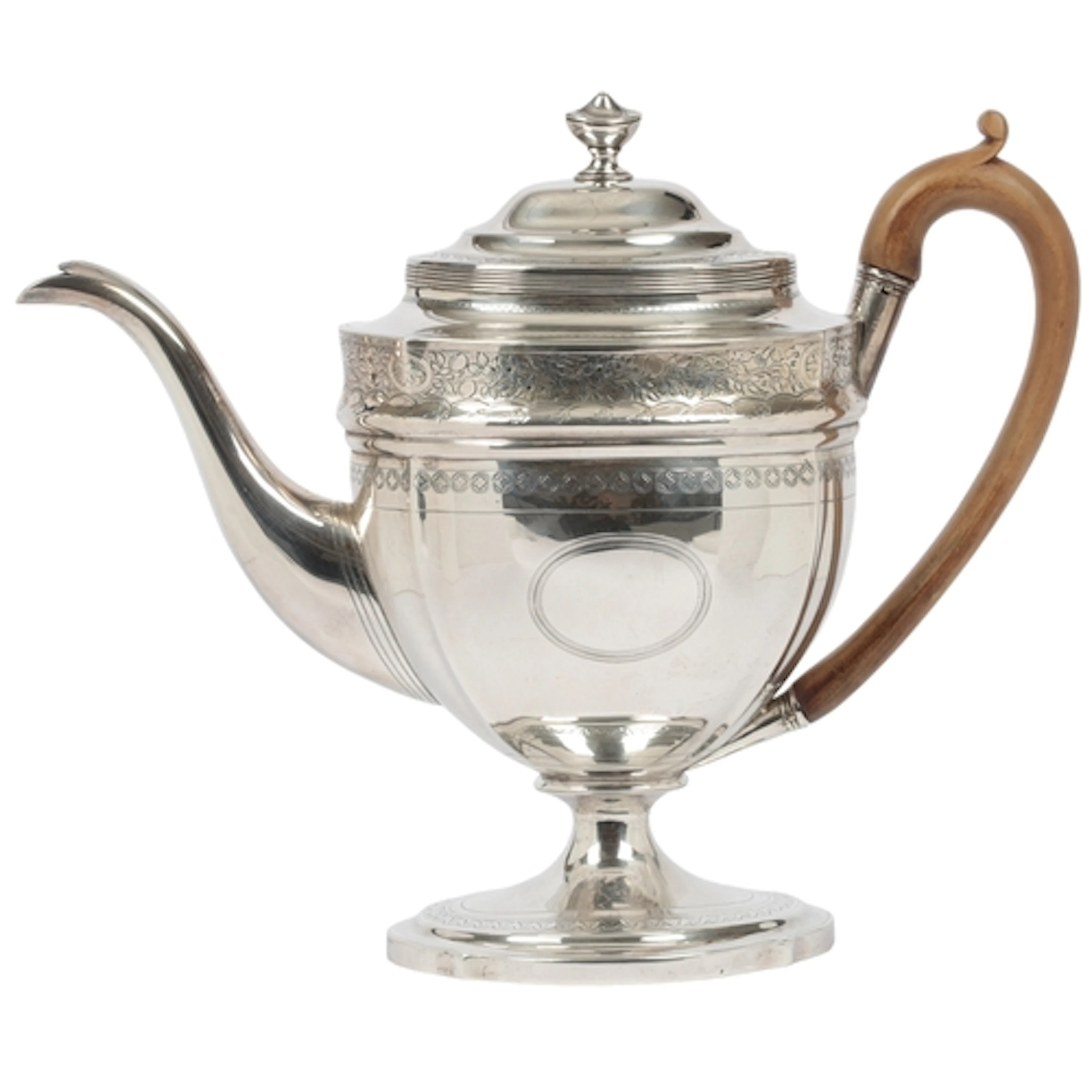 A George III silver pedestal coffee pot, by Charles Fox, of ...