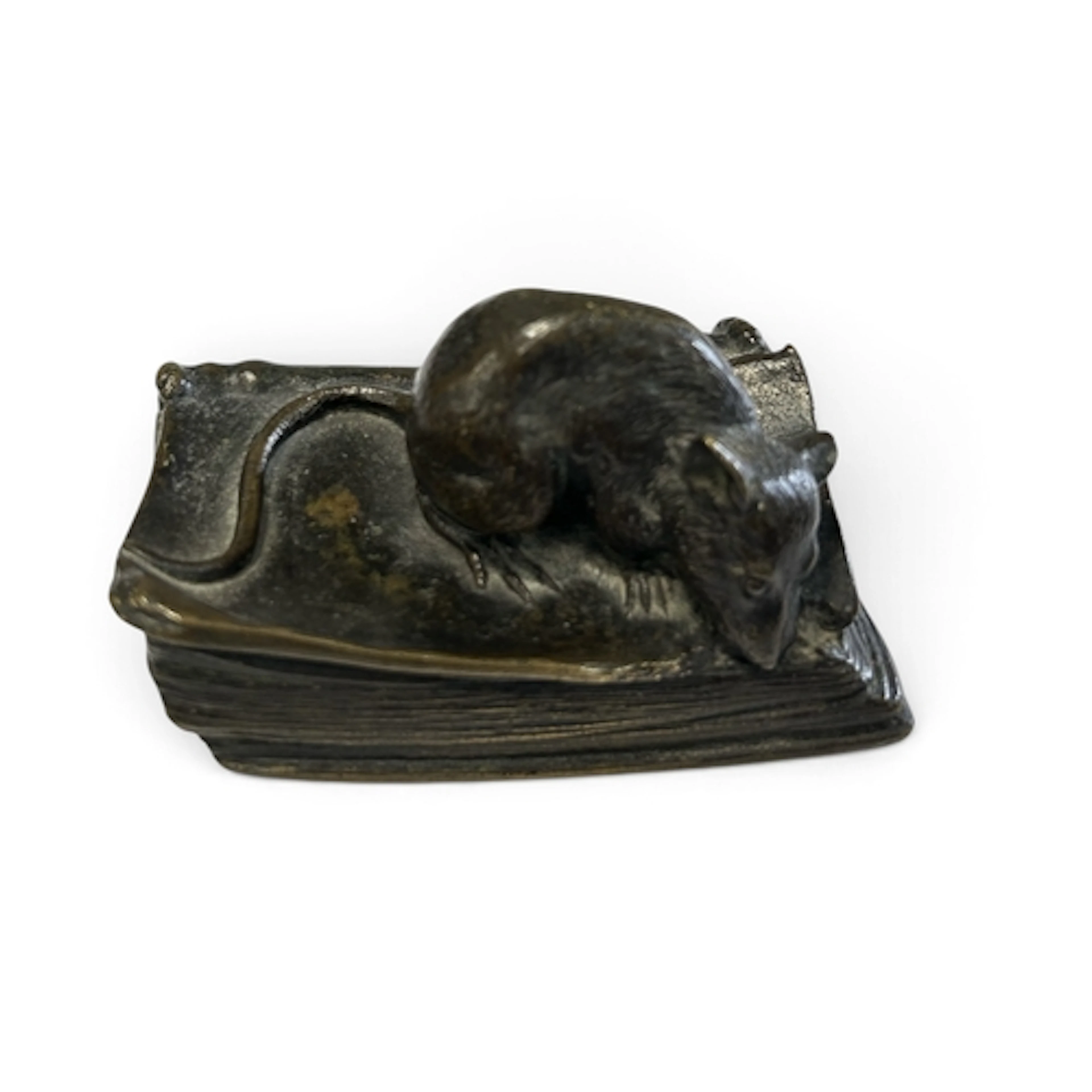 A FRENCH BRONZE PAPERWEIGHT, 'ODEURS DE PARIS' Depicting a m...