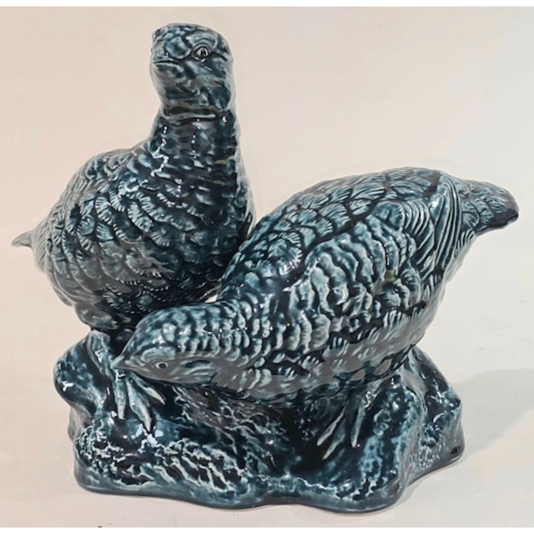 Poole Pottery pair of Blue painted Grouse modelled by Barbar...