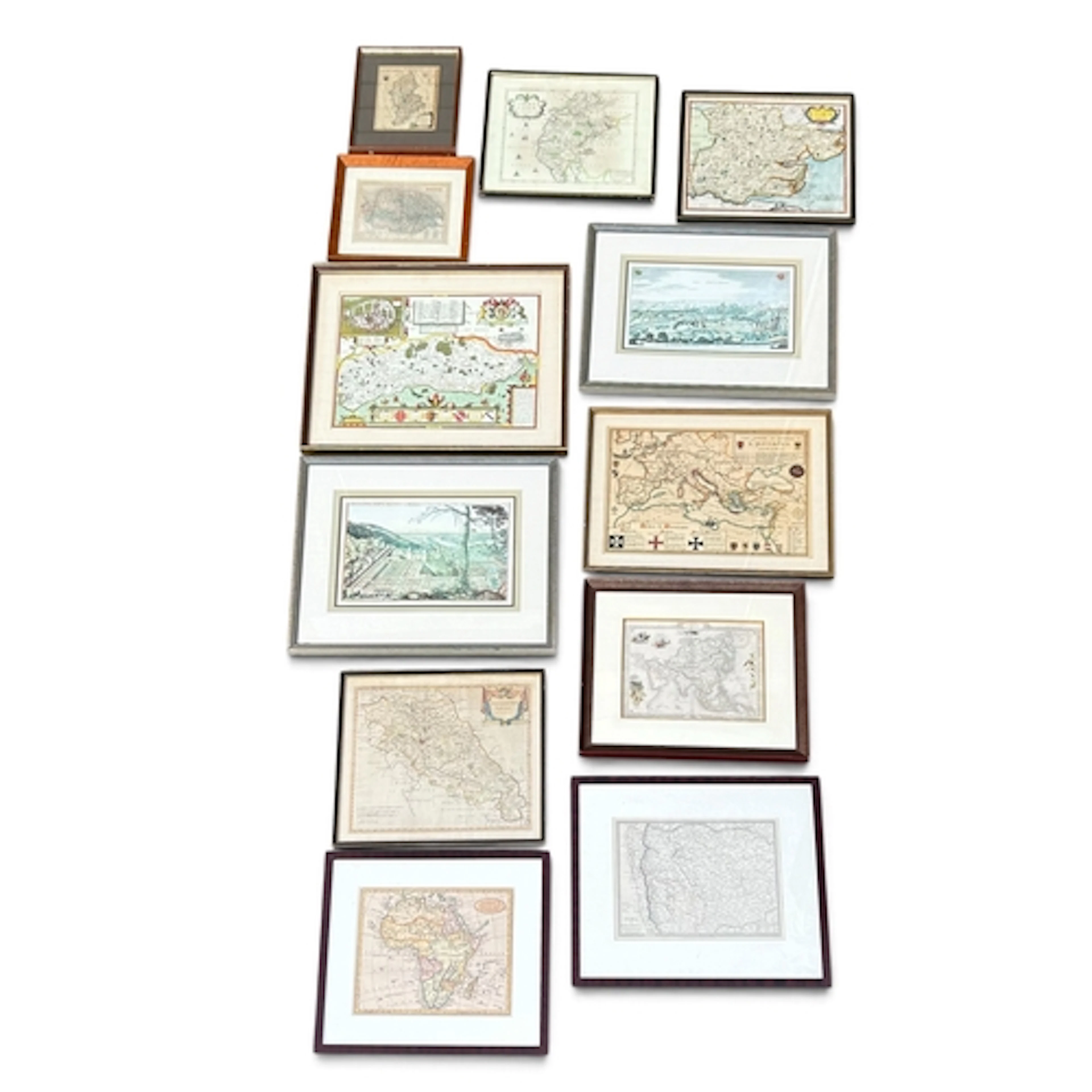 A COLLECTION OF MAPS TO INCLUDE 18TH CENTURY Each framed and...