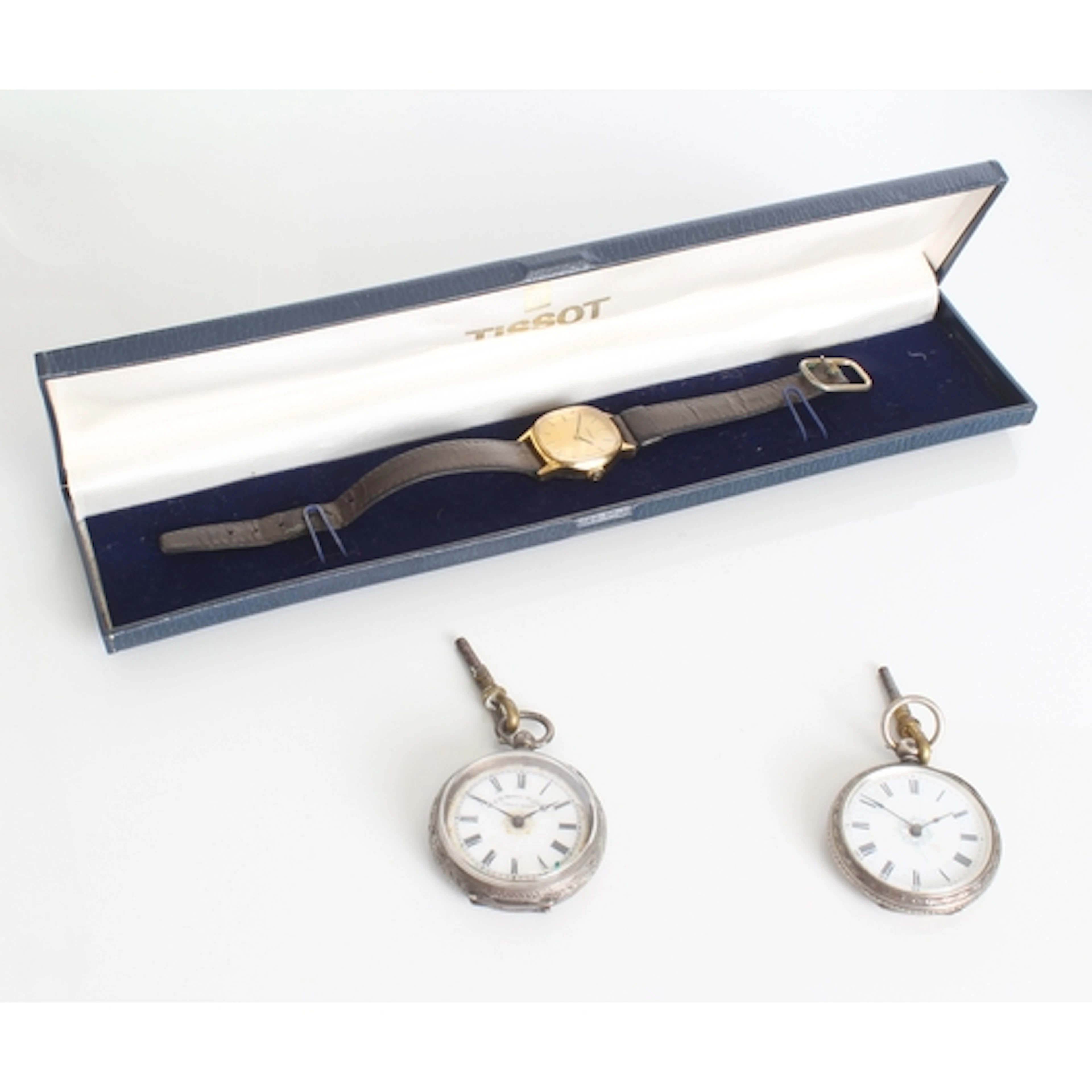 Three watches, comprising - 1. A Swiss .935 silver cased op...