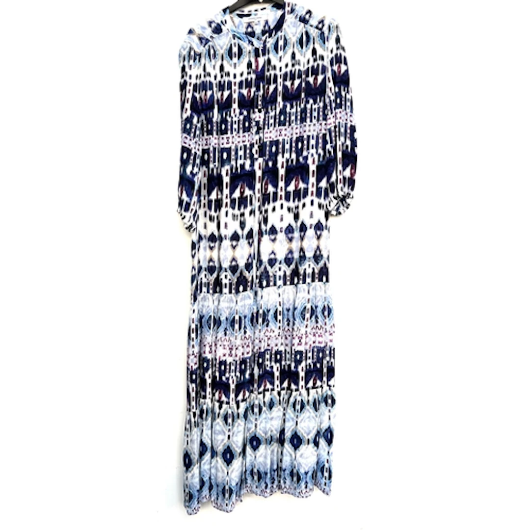 A Gerard Darel blue and white long sleeved maxi dress, size ...