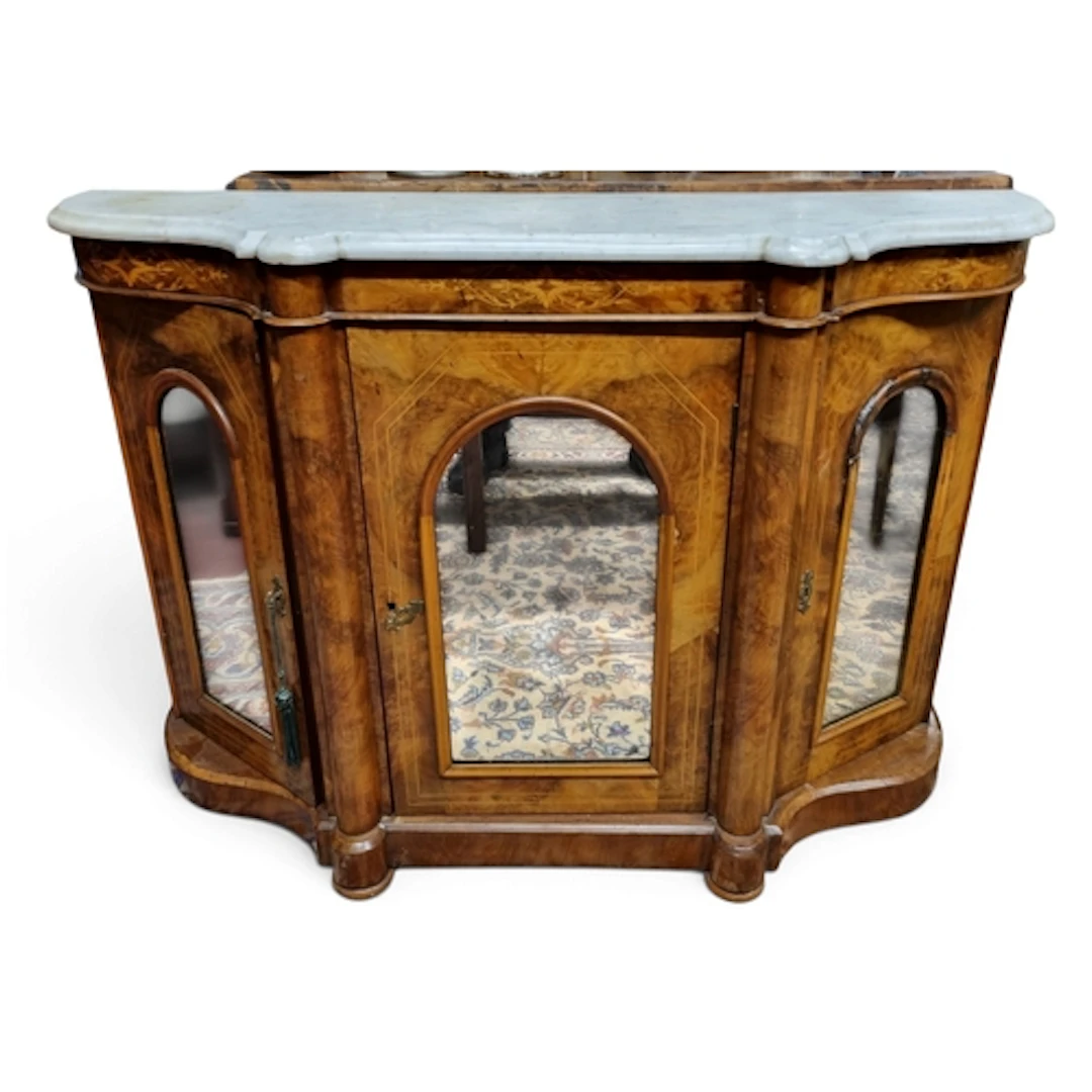 A 19th Century Walnut and Inlaid Credenza of extremely neat ...