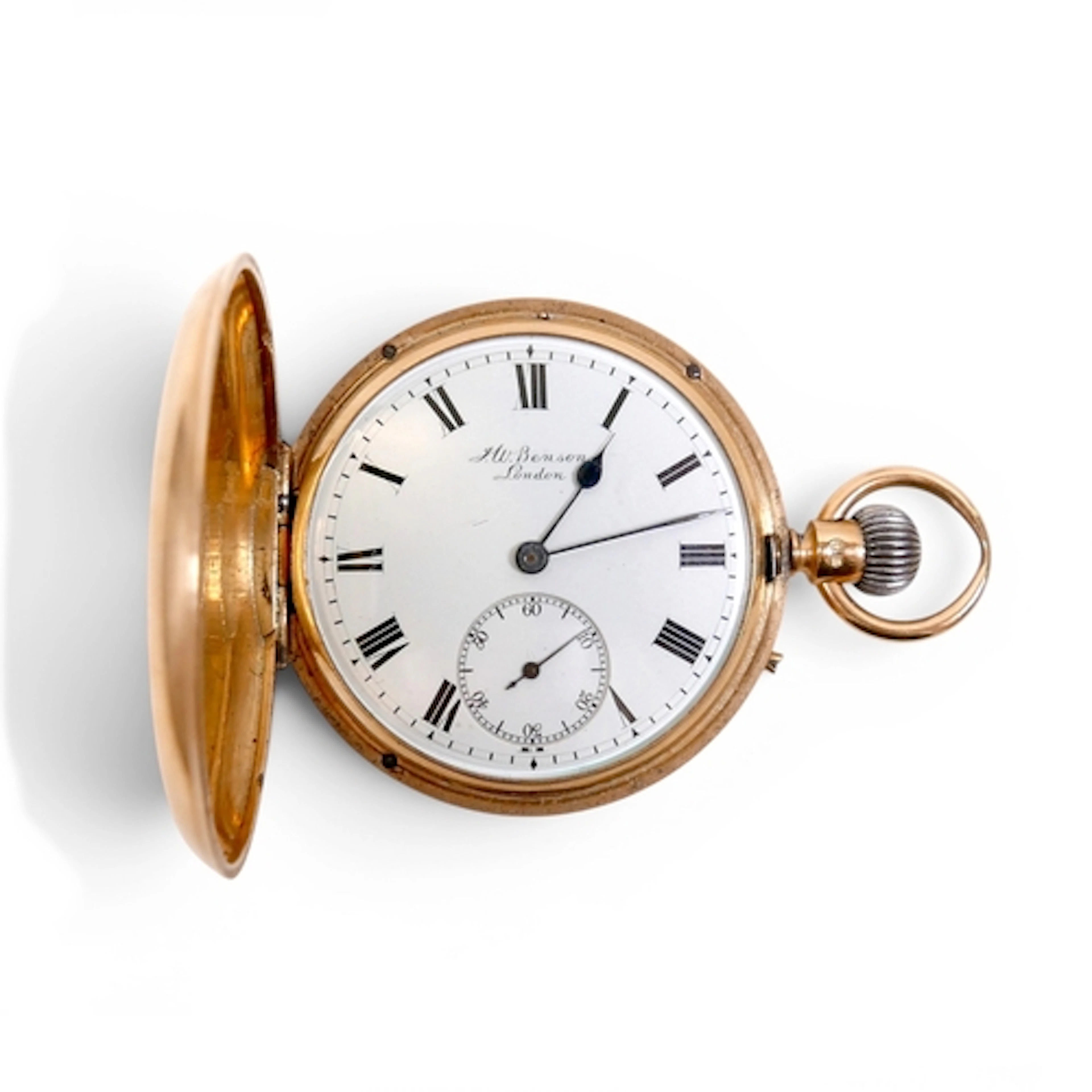 A VICTORIAN 18CT GOLD CASED FULL HUNTER POCKET WATCH. the wh...