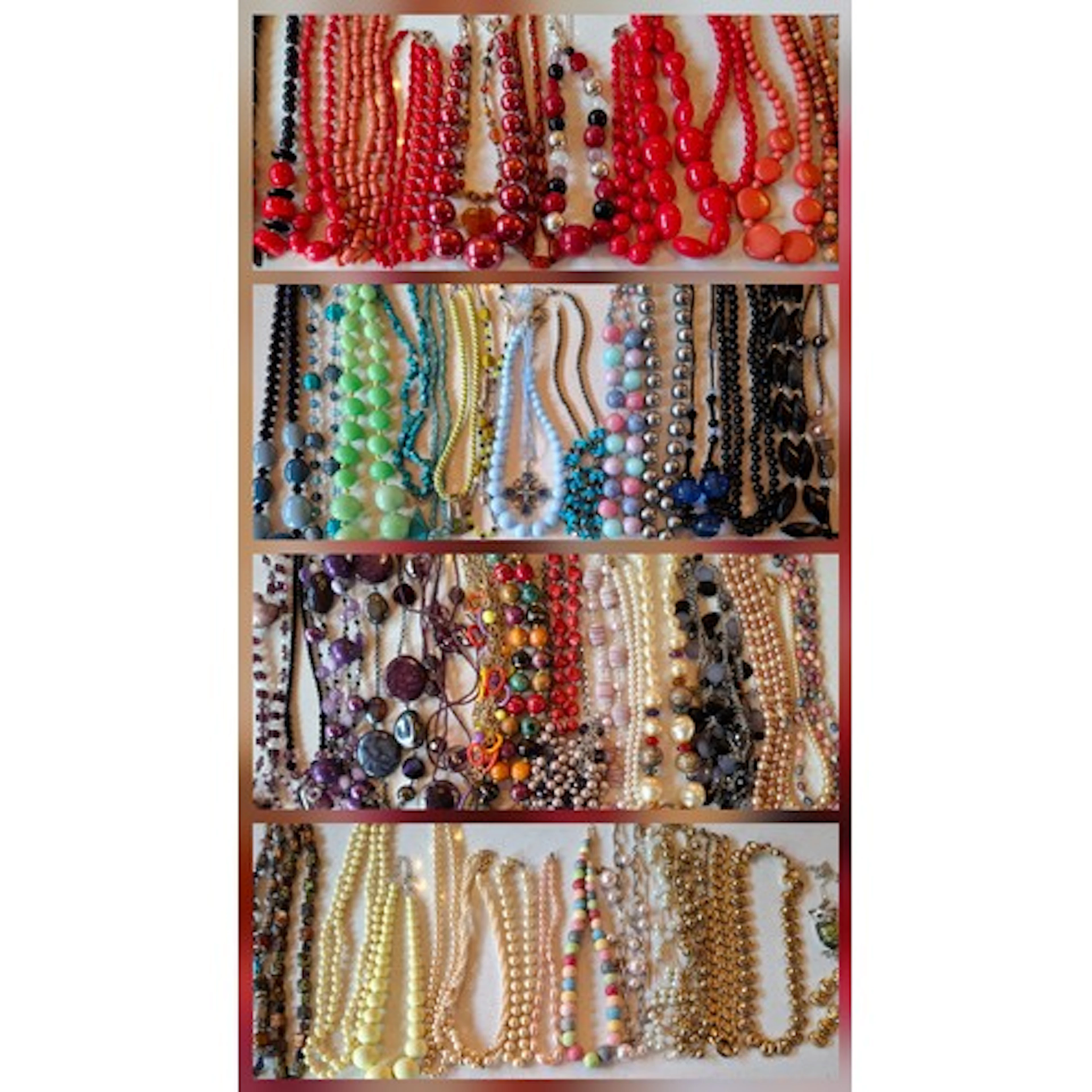 A quantity of bead, gold tone and silver tone necklaces, not...