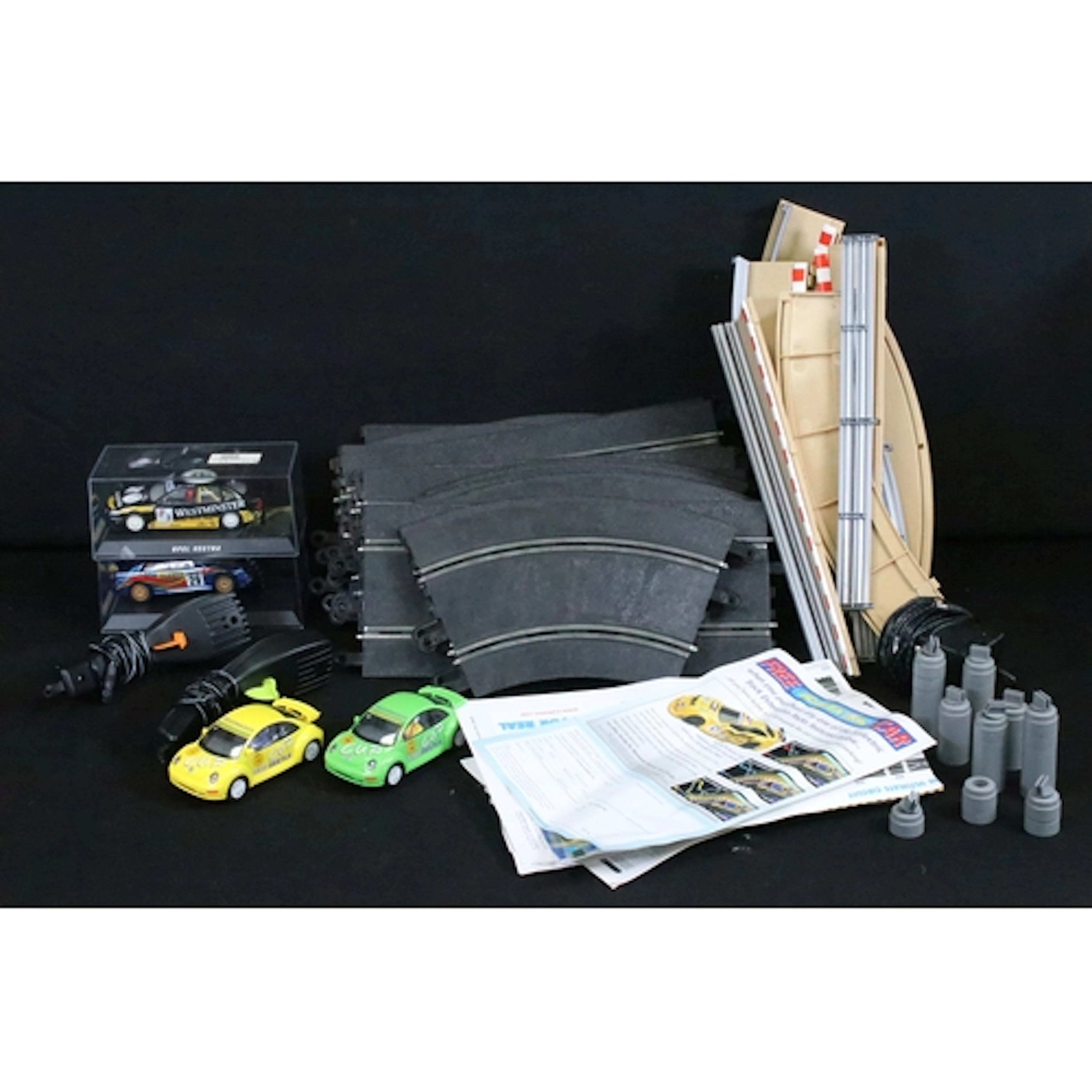 Two boxed / cased Scalextric slot cars to include Subaru WRC...