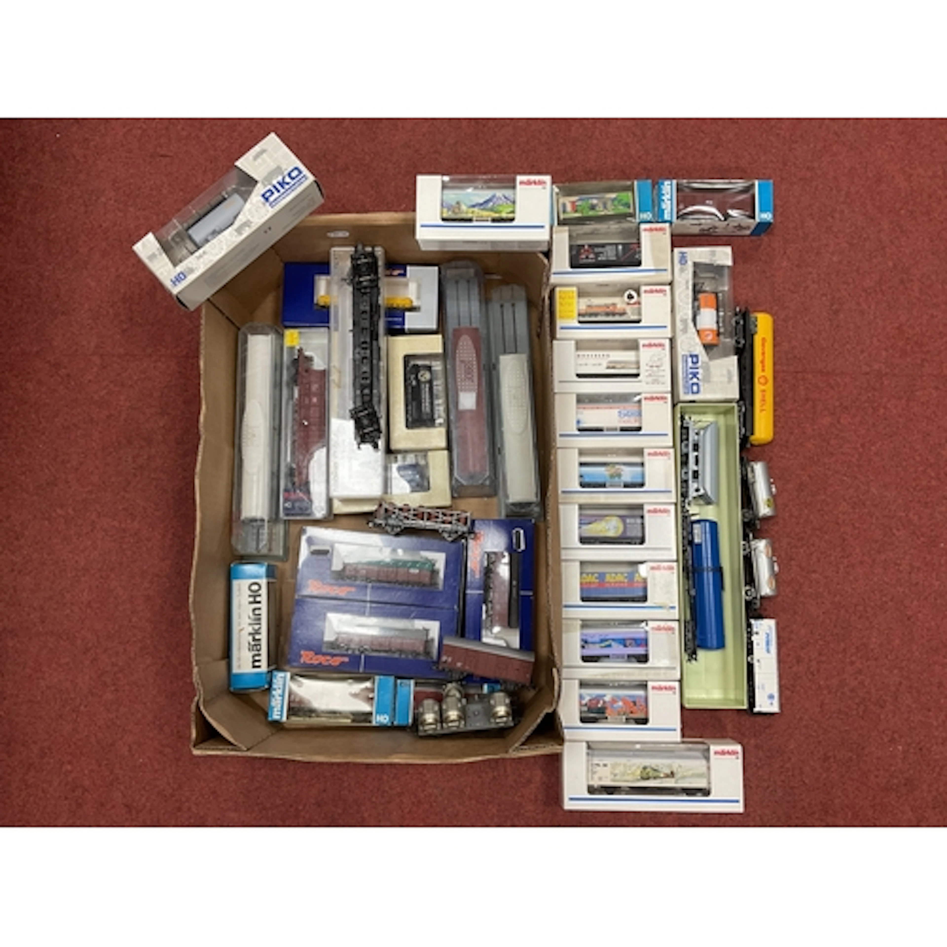 Approximately forty HO scale European wagons (mostly boxed) ...
