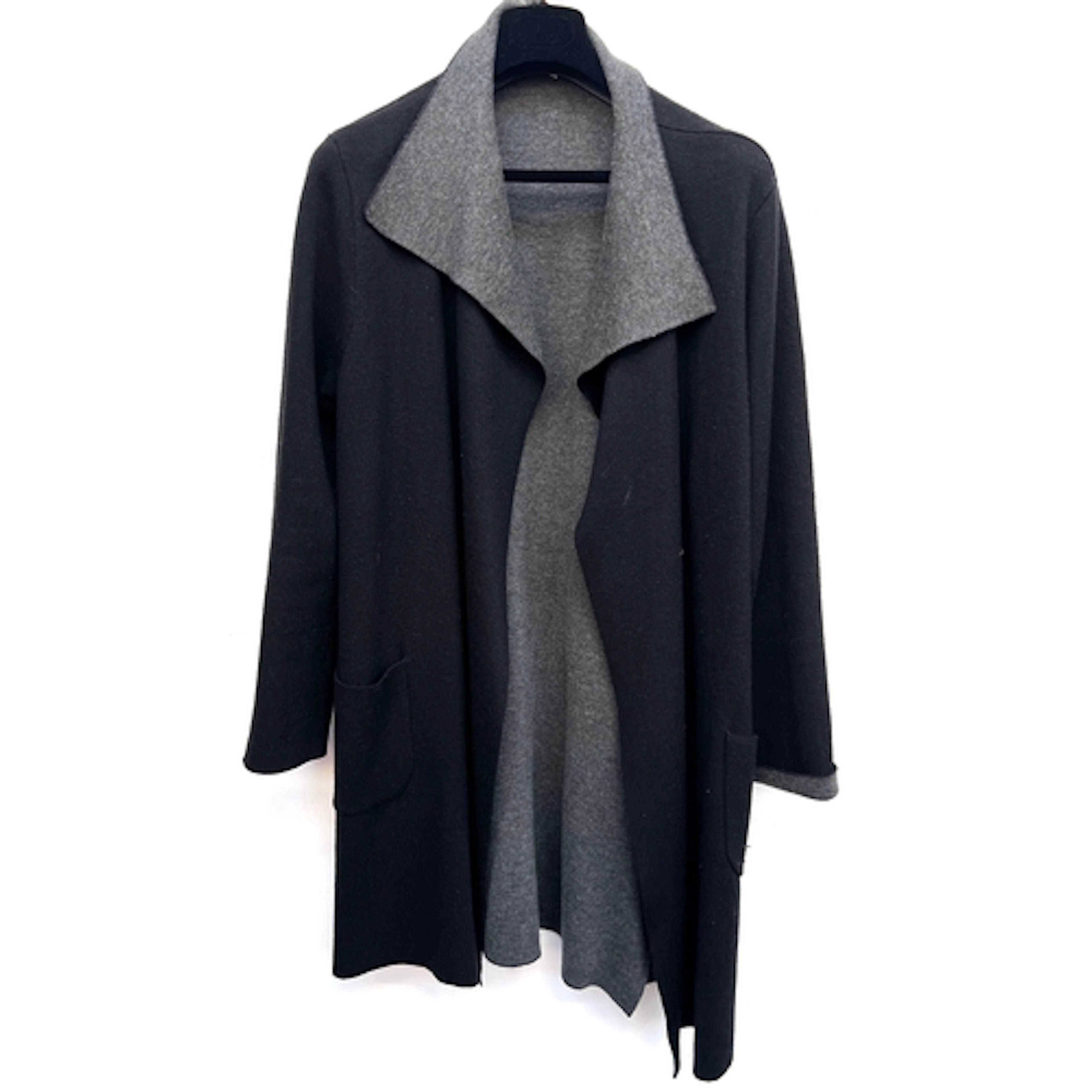 A Gerard Darel wool blend black and grey cardigan; together ...
