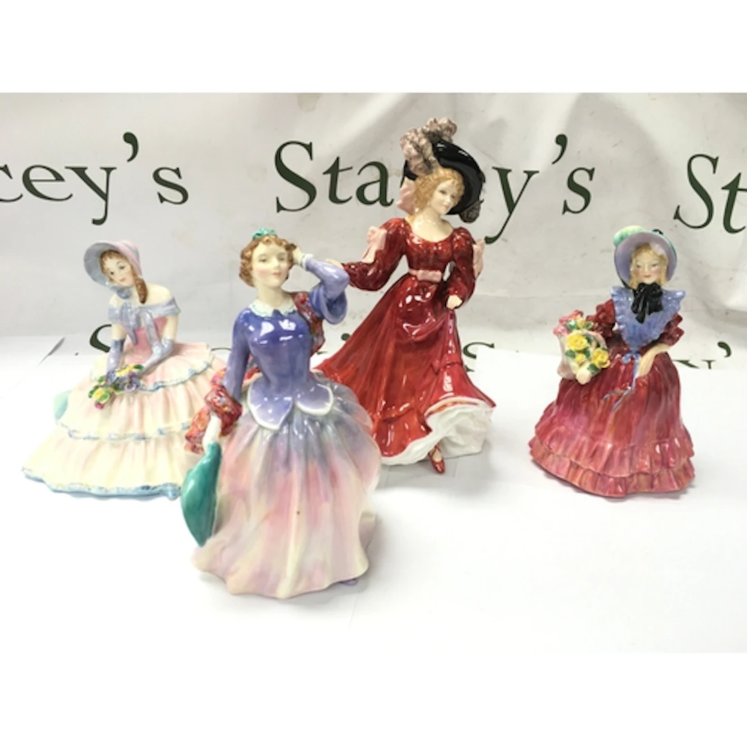 Four Royal Doulton figurines including Blithe Morning e...