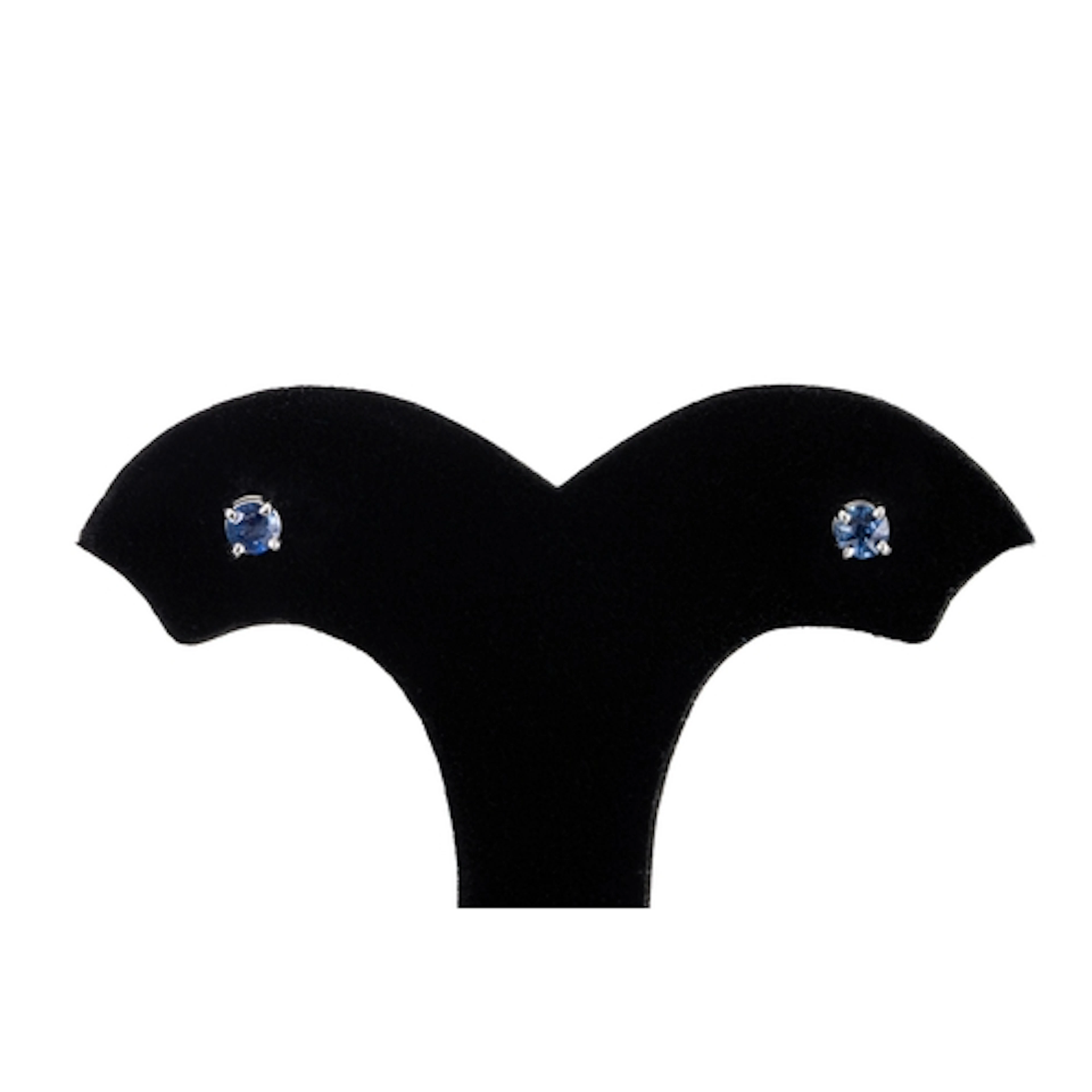 A PAIR OF SAPPHIRE STUD EARRINGS, mounted in 18ct white gold...