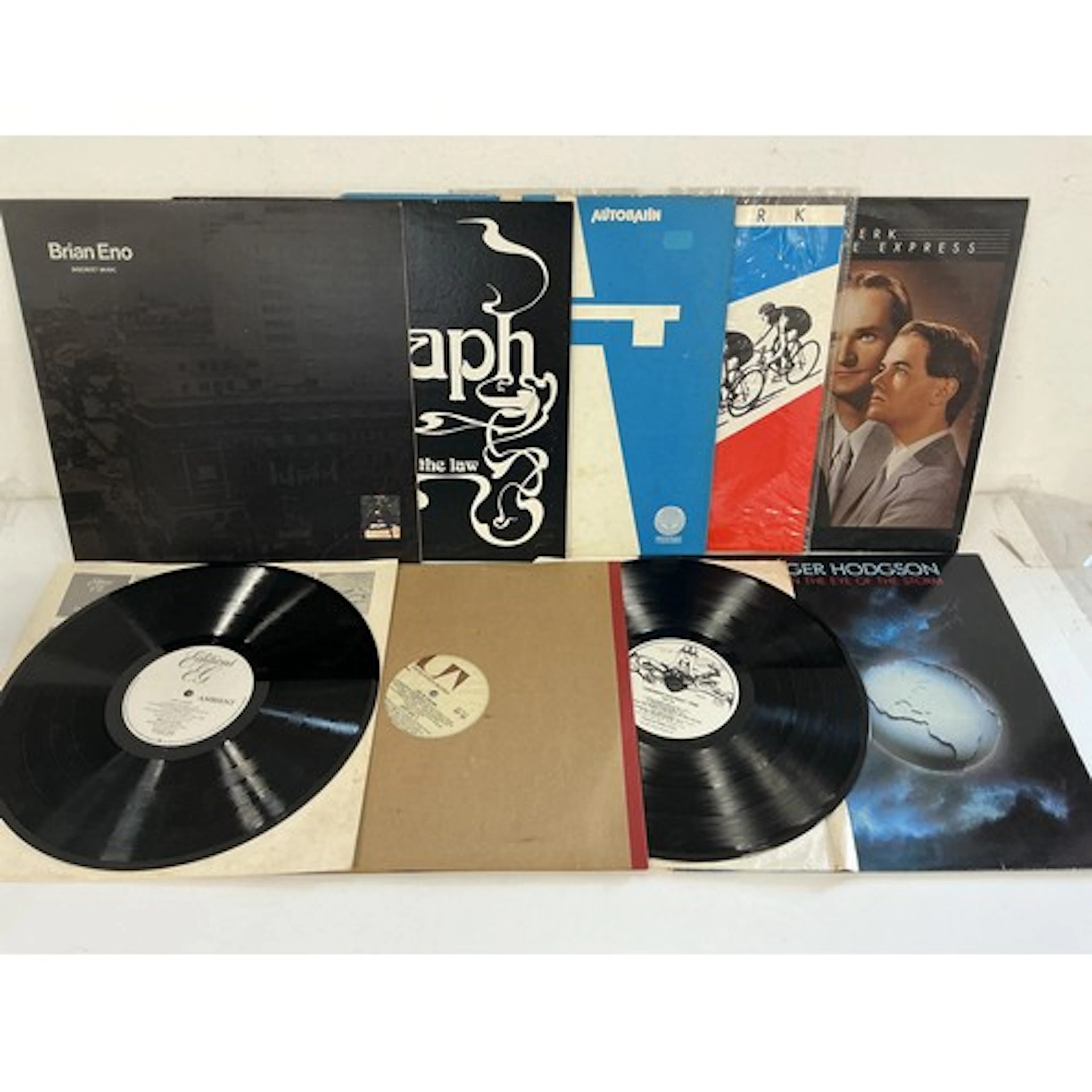 Nine electronic/ambient LPs and 12” singles by various artis...