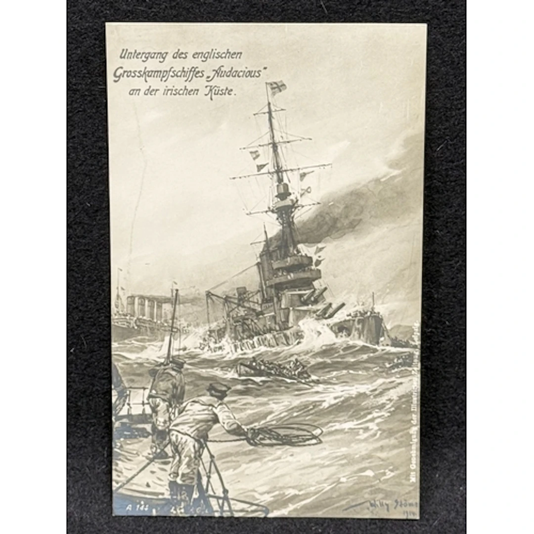 R.M.S. Olympic: R.M.S. Olympic: German postcard of the sink...