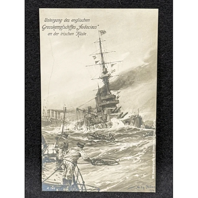 R.M.S. Olympic: R.M.S. Olympic: German postcard of the sink...