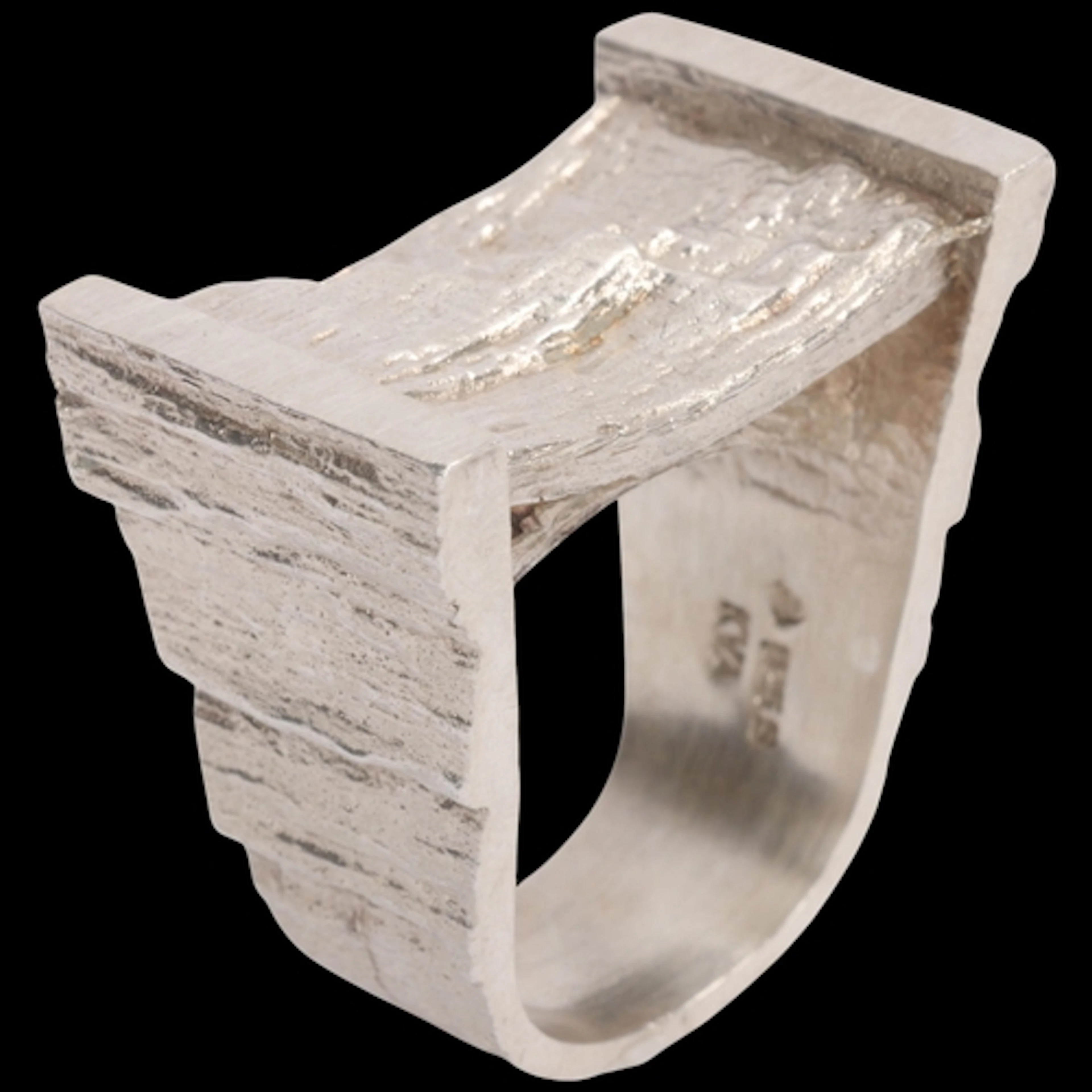 ANTON MICHELSEN - a heavy Danish brutalist sterling silver a...