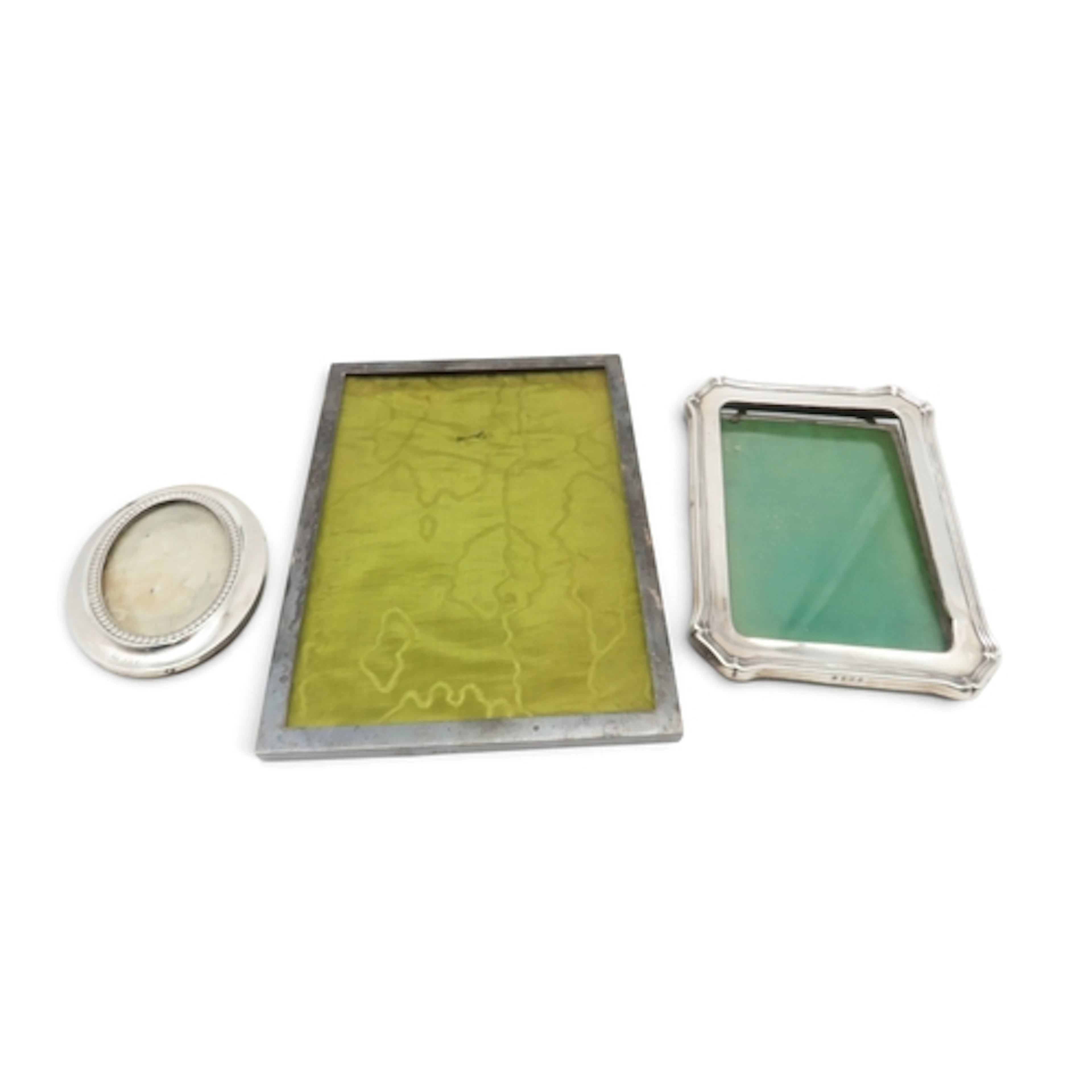 A rectangular silver photoframe, Birmingham 1904 (no glass),...