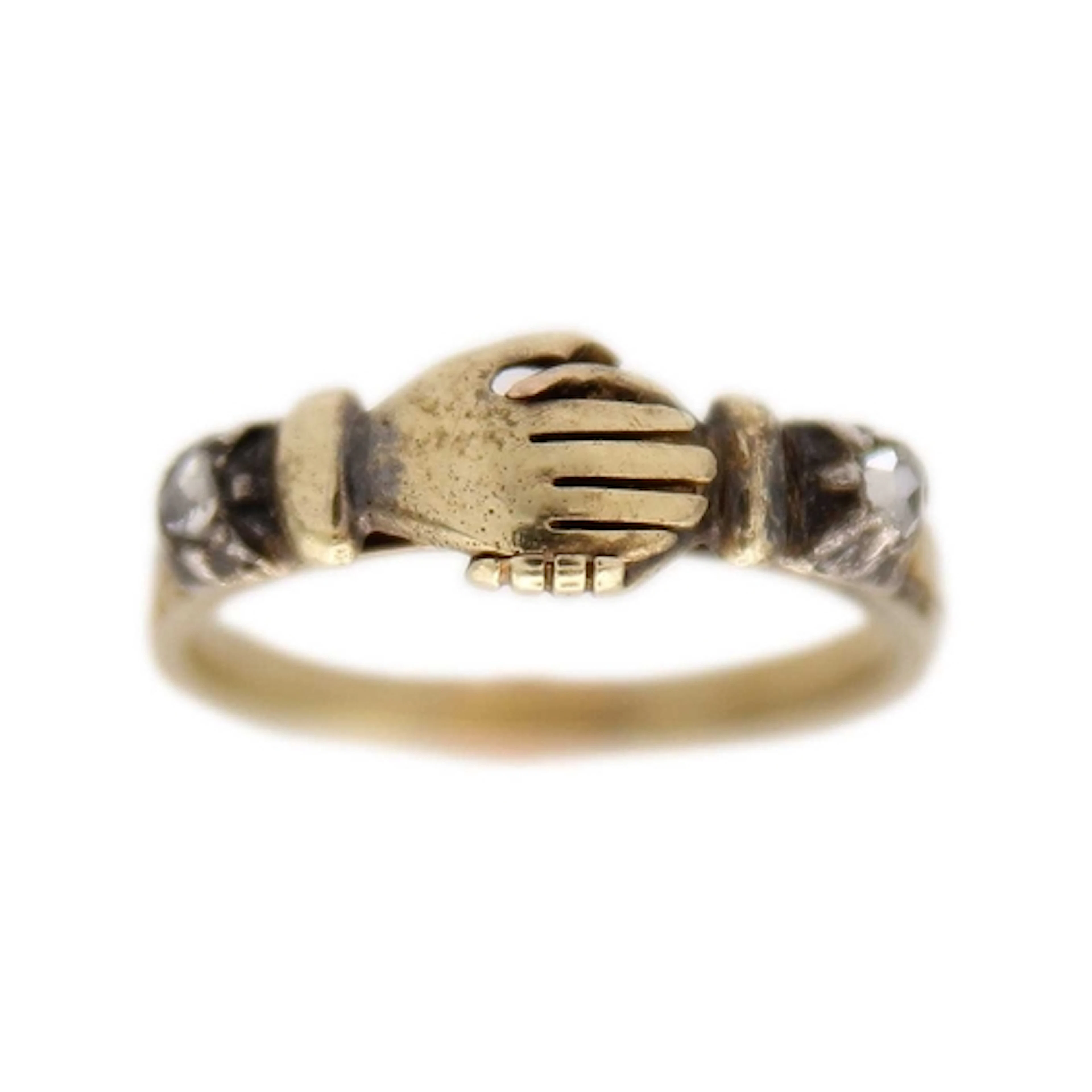 A rare early 19th-century gold and diamond triple-hoop fede ...