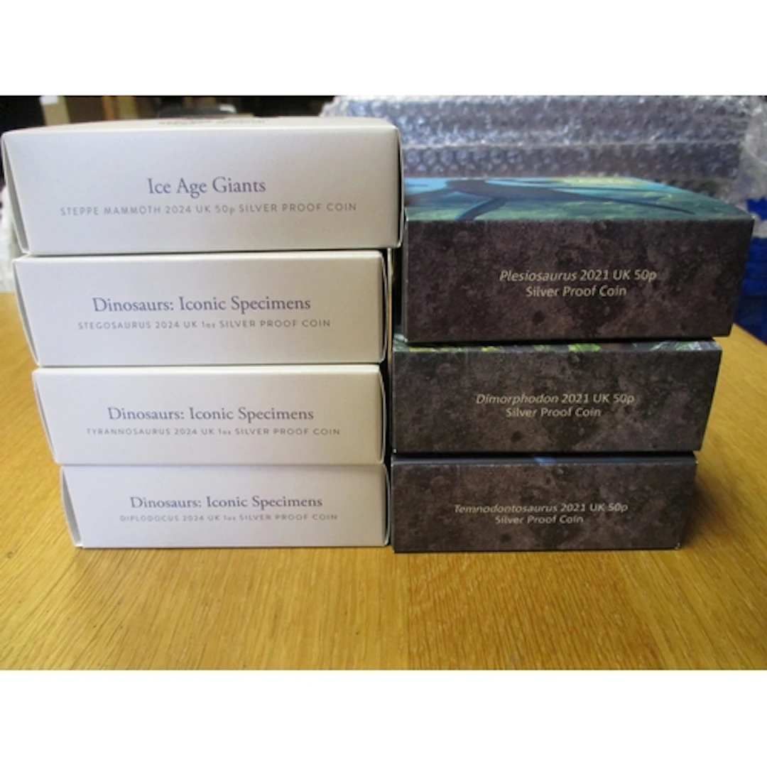 Prehistoric Animals Collection of boxed silver proofs with '...