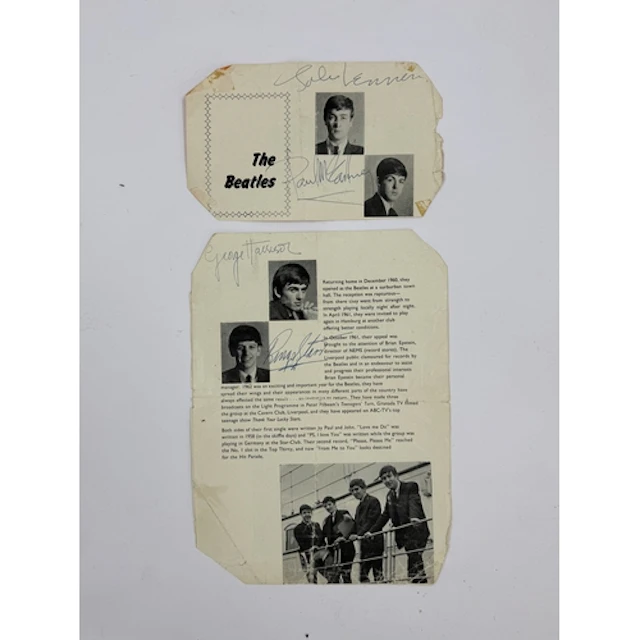 Music Memorabilia: The Beatles- pages from a 1963 magazine d...