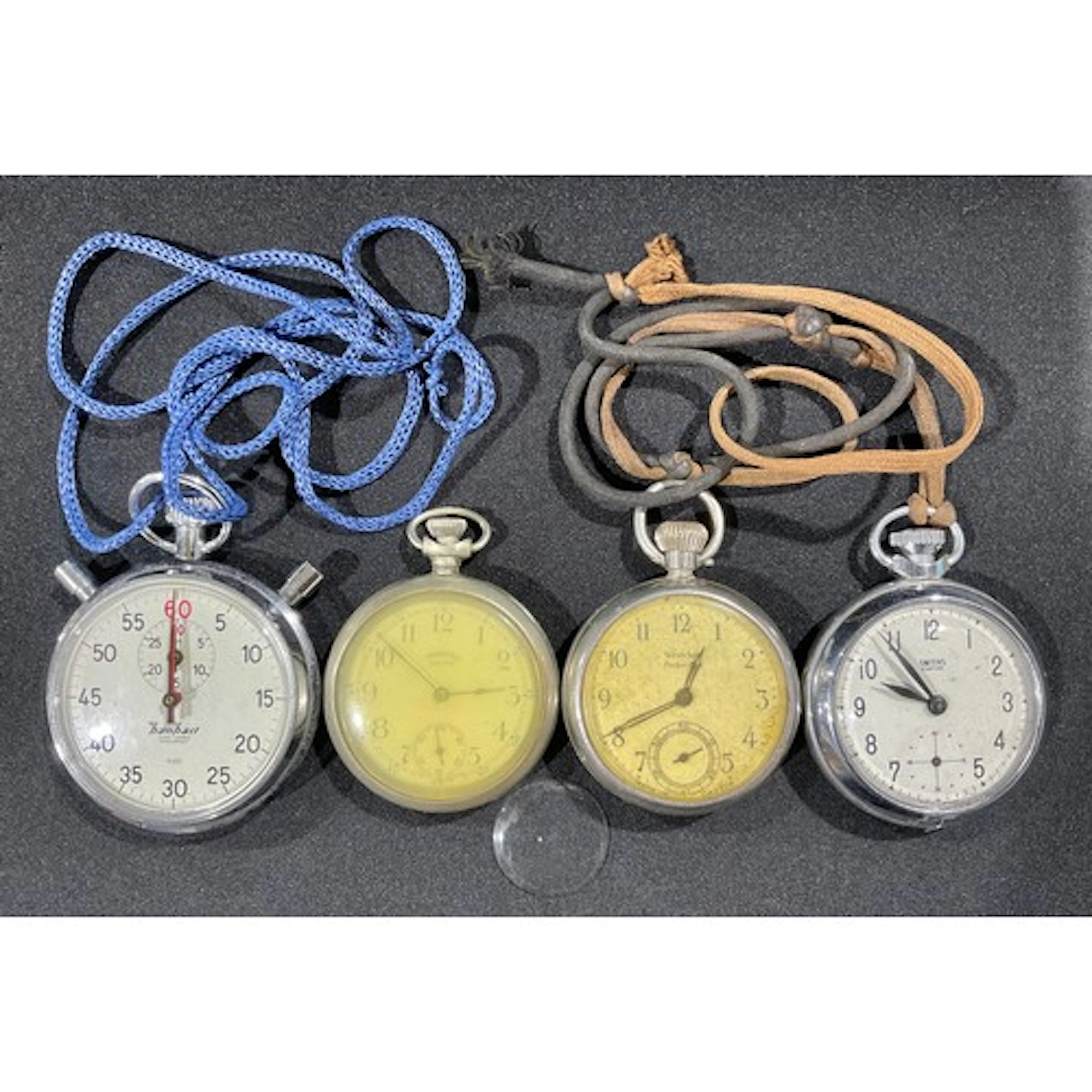 Watches - A Hannart 7 jewel stop watch, with secondary dial,...