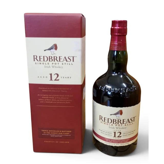 A Redbreast Single Pot Still 12 Year Old Irish Whiskey in it...