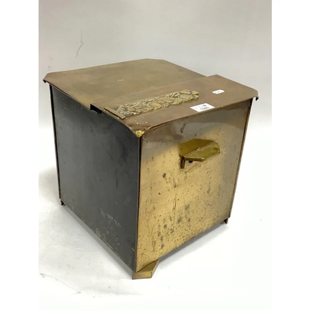 An Early XX Century Art Nouveau Brass Coal Purdonium, featur...
