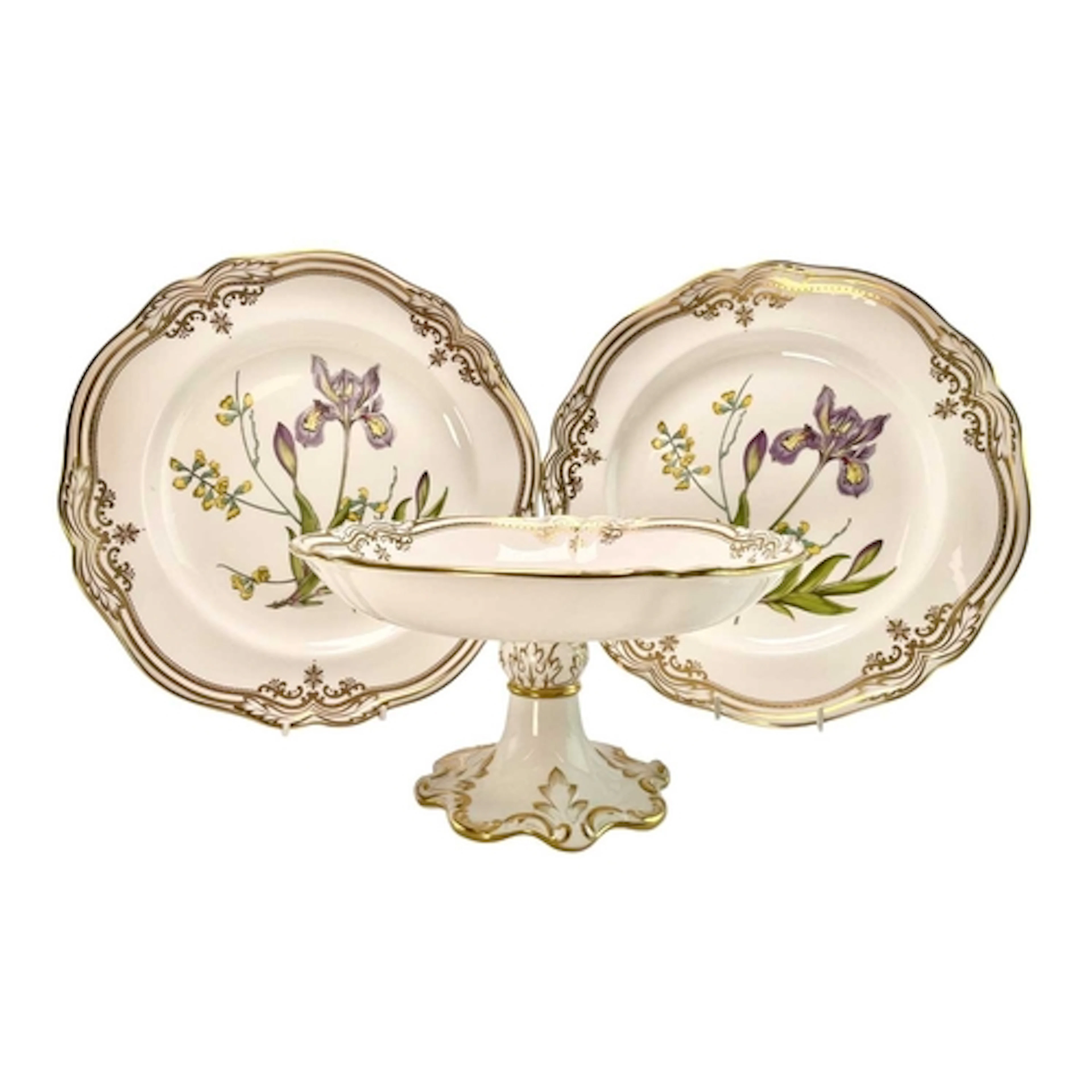 Three Spode 'Stafford Flowers' fine bone china compote and p...