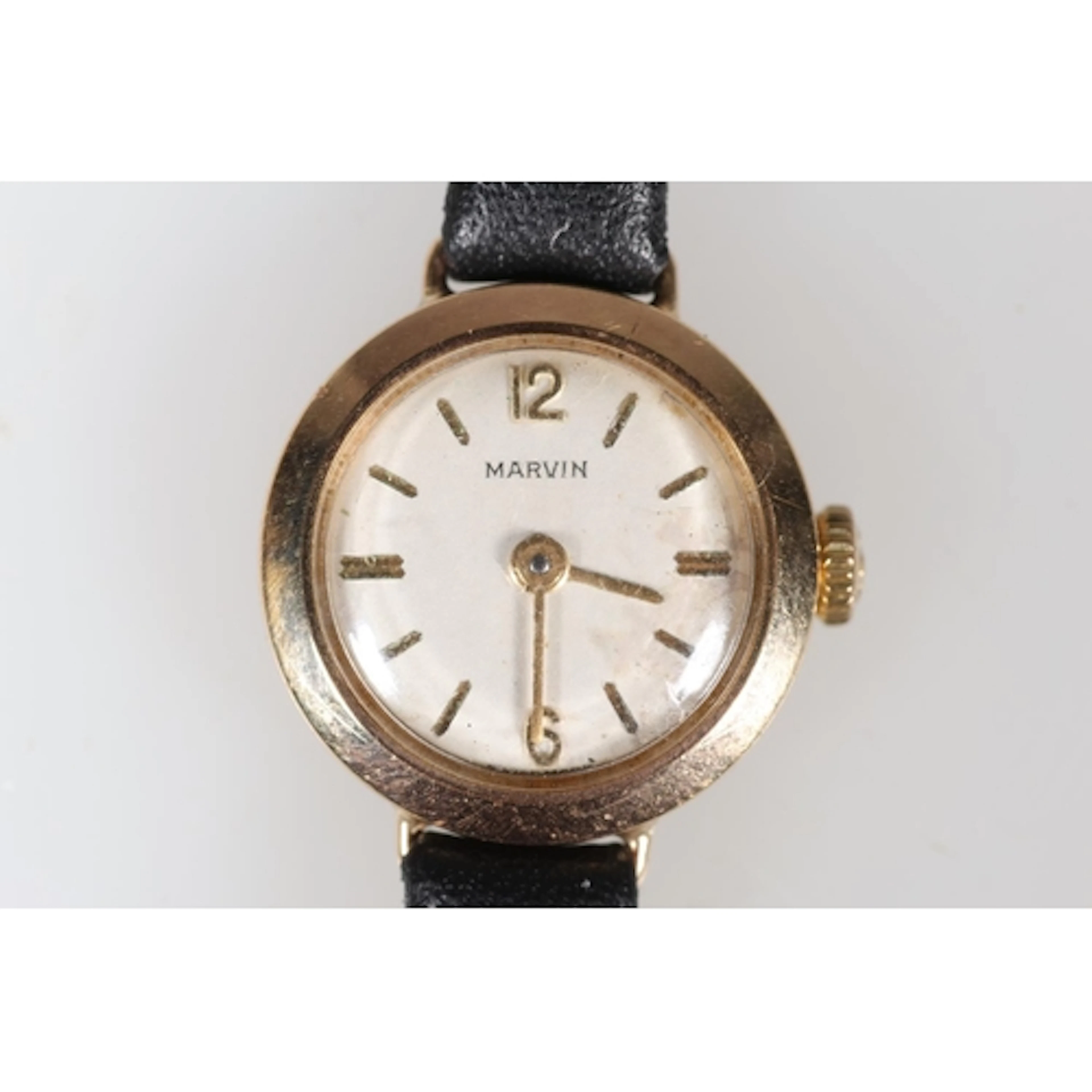 Ladies 9ct gold case Marvin wristwatch with 728 calibre 17 j...