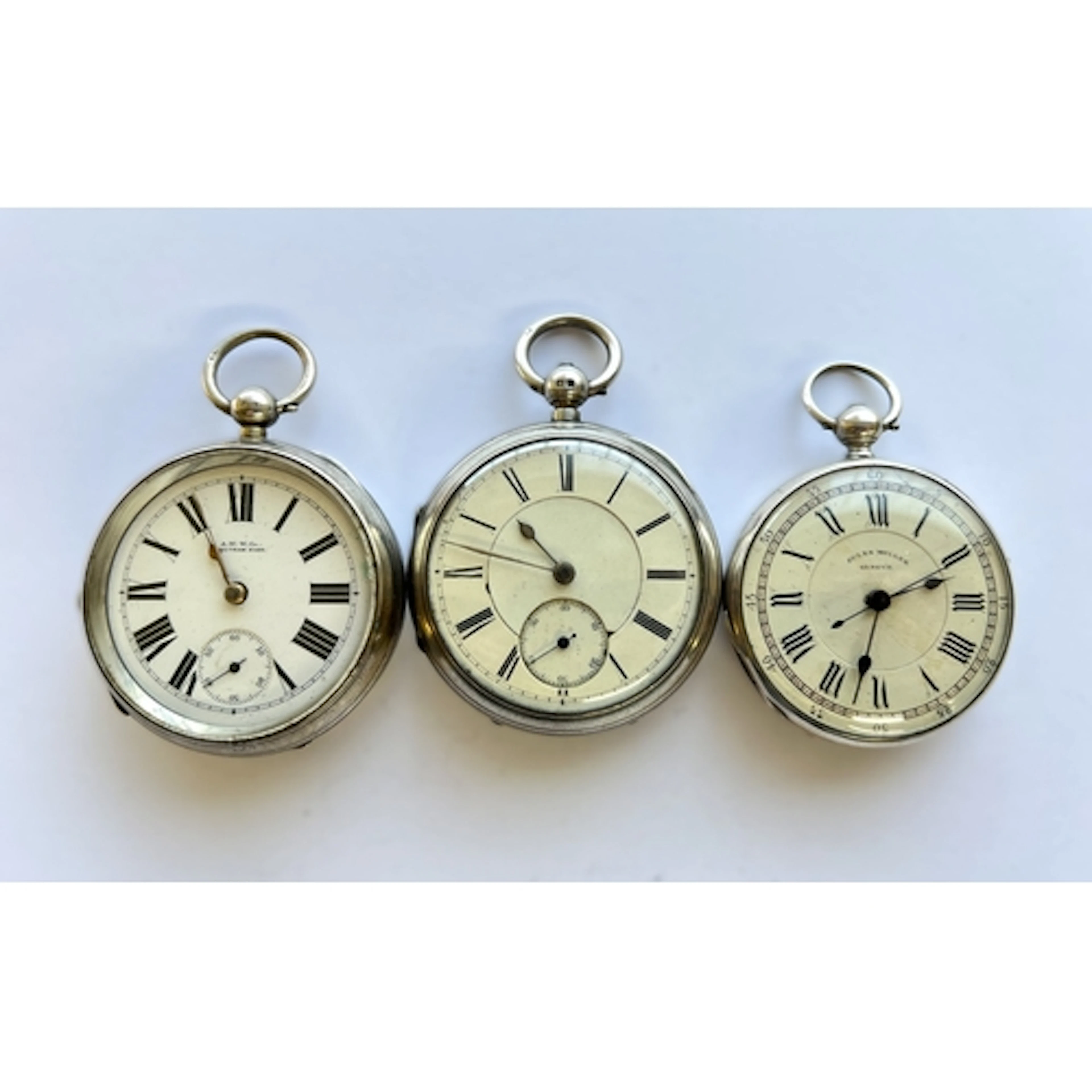 A Jules Muller Geneve open-faced white metal pocket watch an...