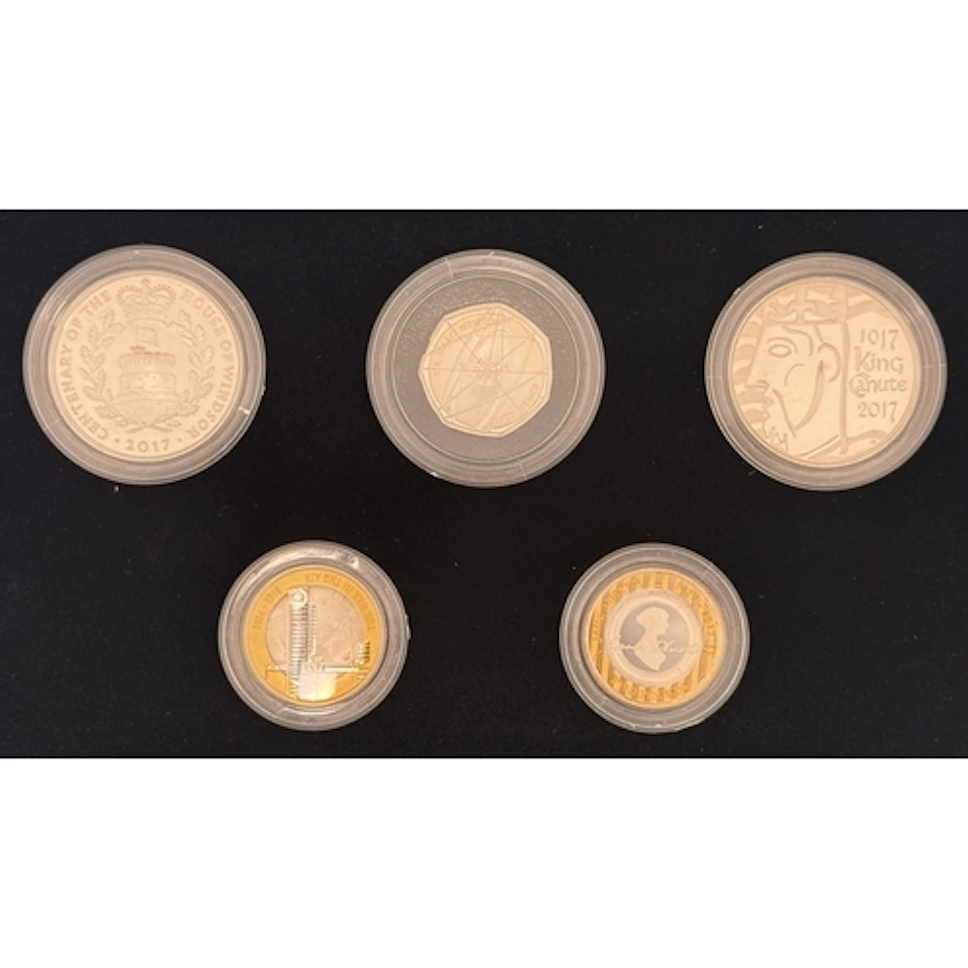 2017 UK Queen Elizabeth II Royal Mint commemorative five-coi...