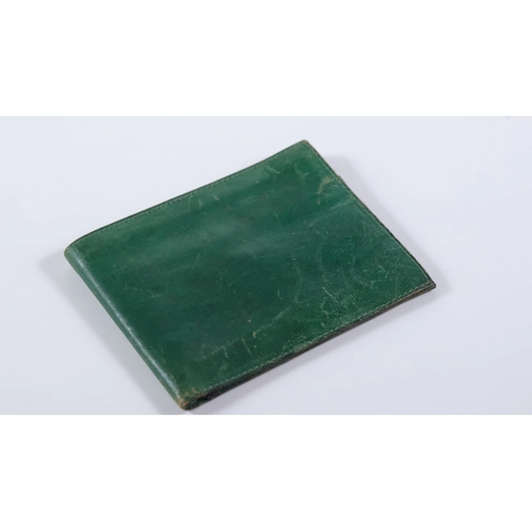 VINTAGE ROLEX GREEN LEATHER WALLET, inner code 56.05.3