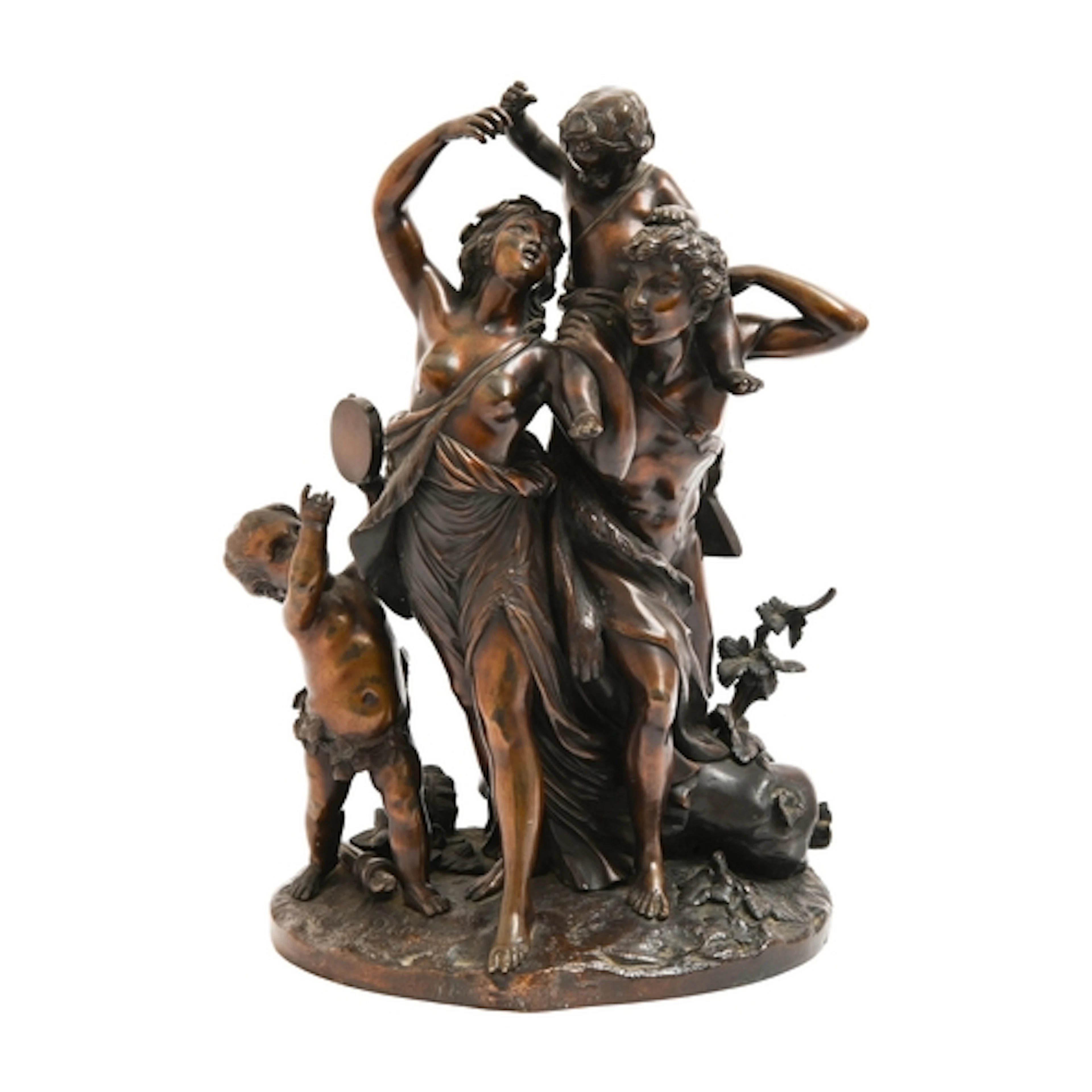A French bronze group of The Triumph of Bacchus, after the c...