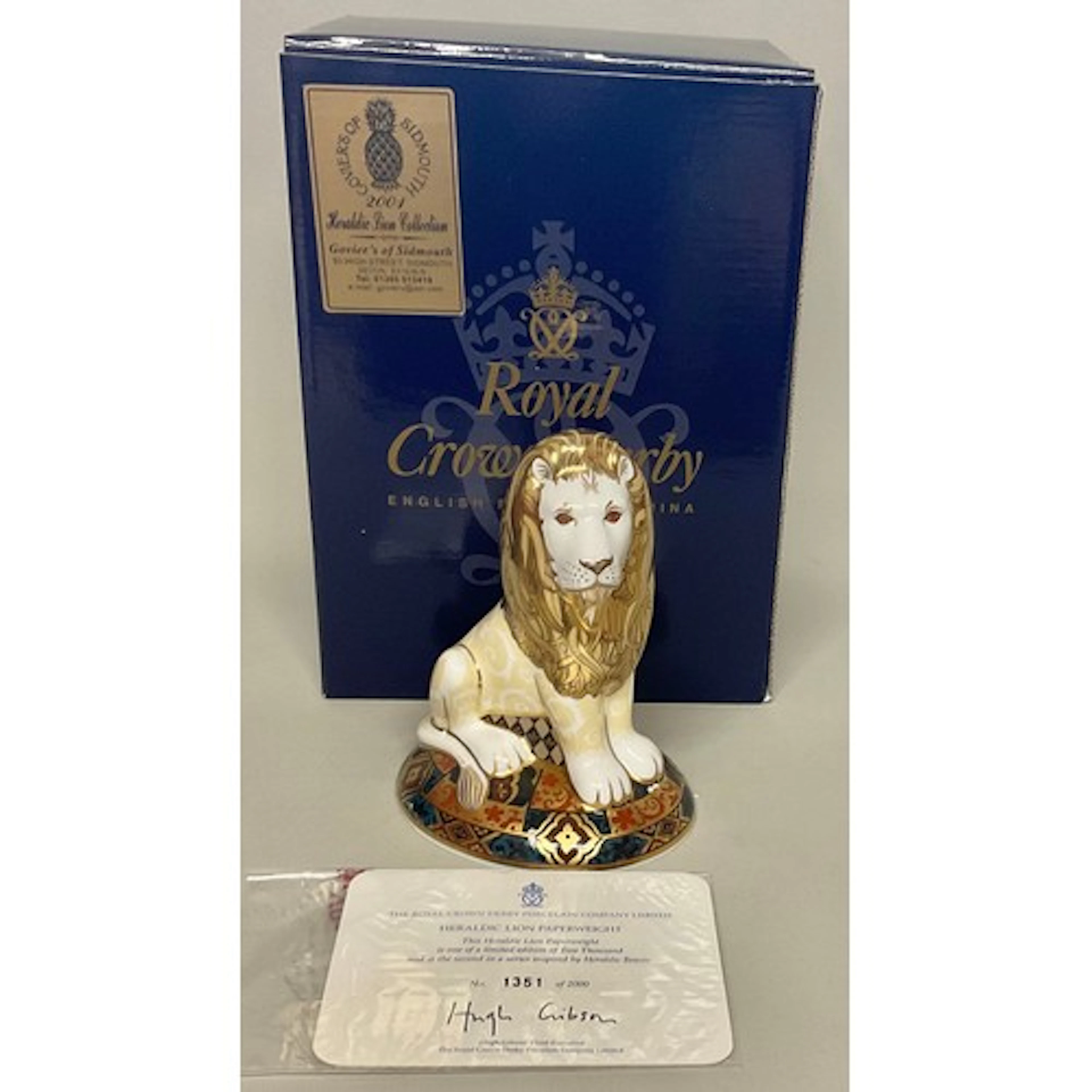 A Royal Crown Derby paperweight, Heraldic Lion, the second i...