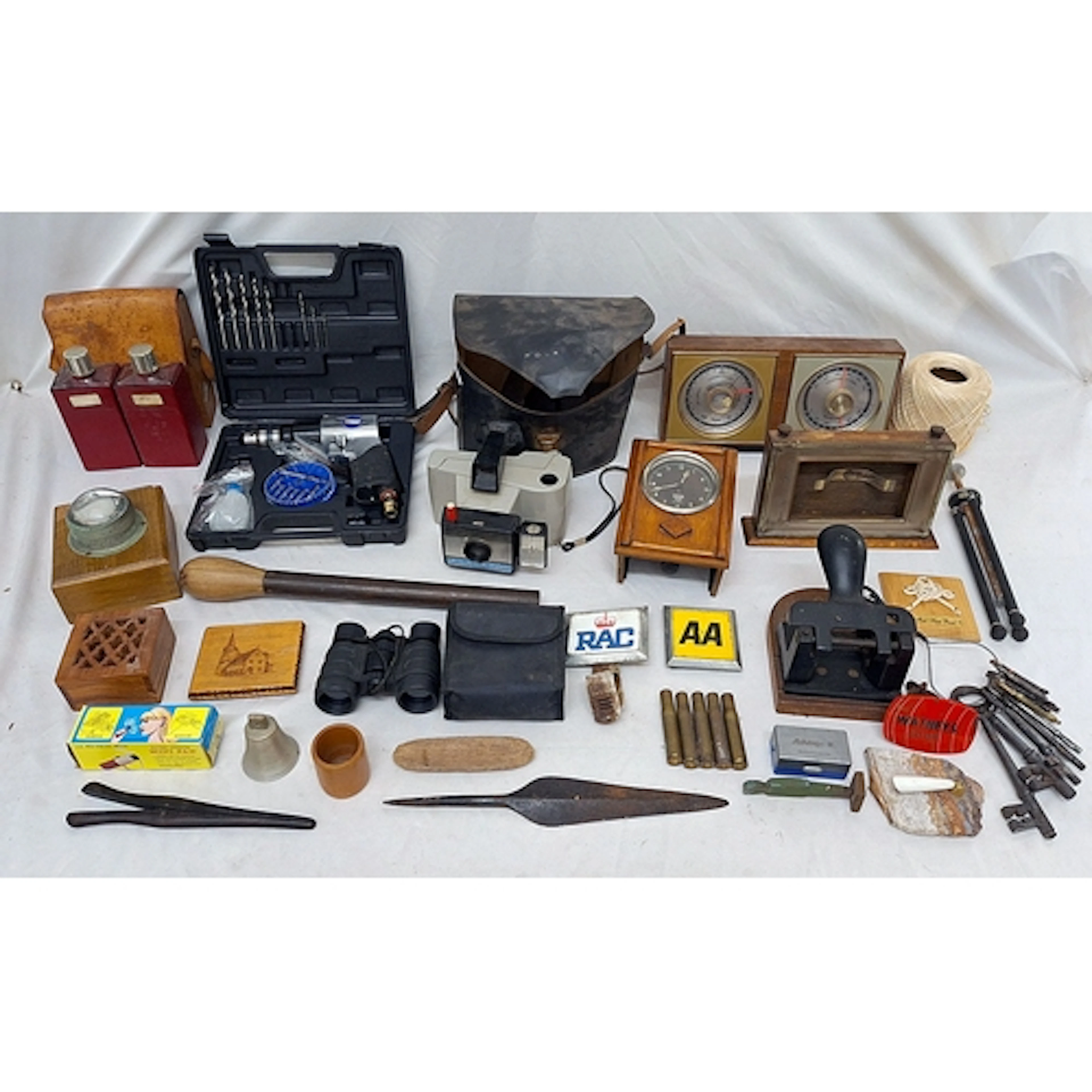 Polaroid Swinger II Land Camera, Barometer, Smiths clock in ...