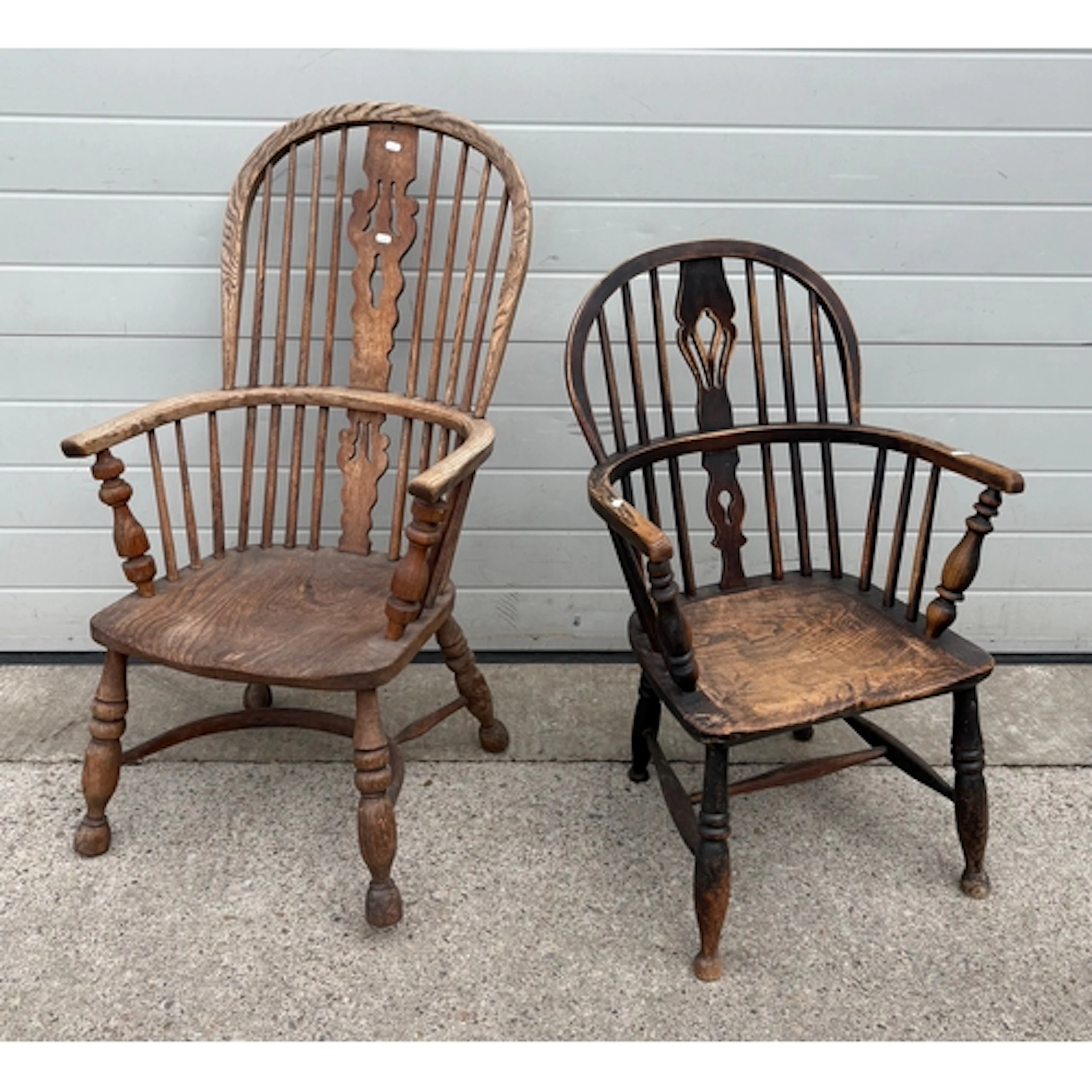 Two AF cut down Windsor arm chairs