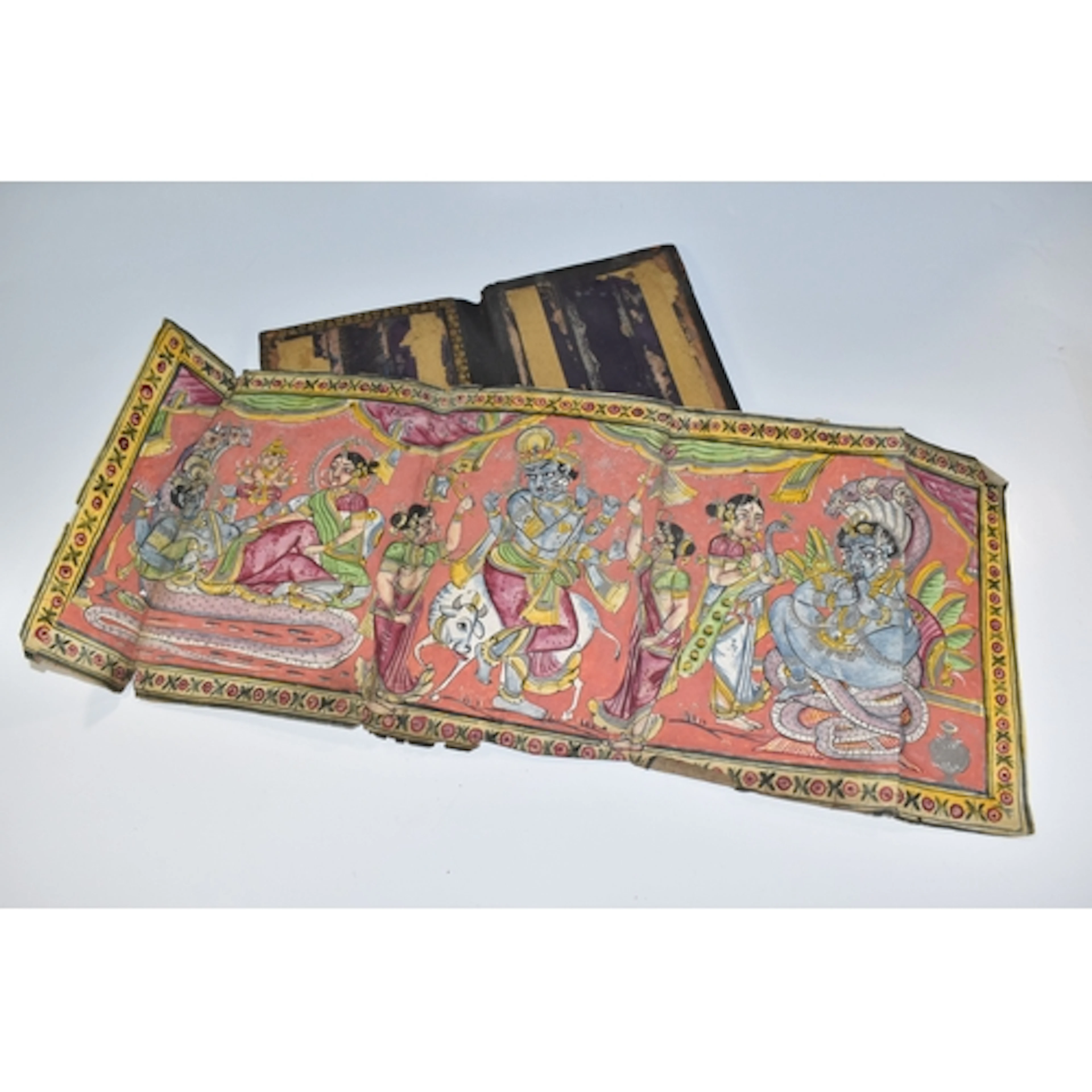 AN EARLY 19TH CENTURY INDIAN PAINTING OF VISHNU AND LAKSHMI,...