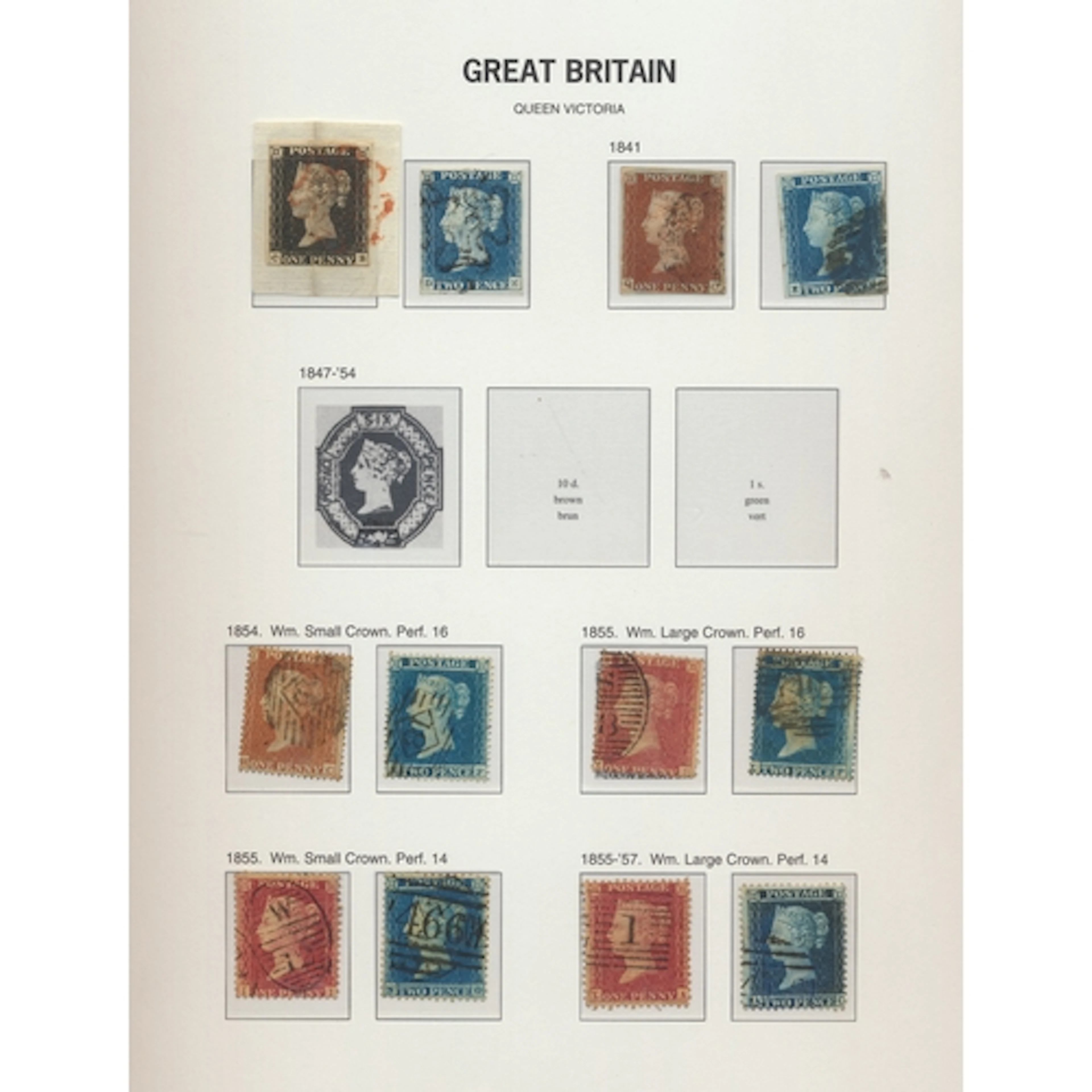 QV-QEII M/U coln in a SG Davo album, incl 1840 1d black pl. ...